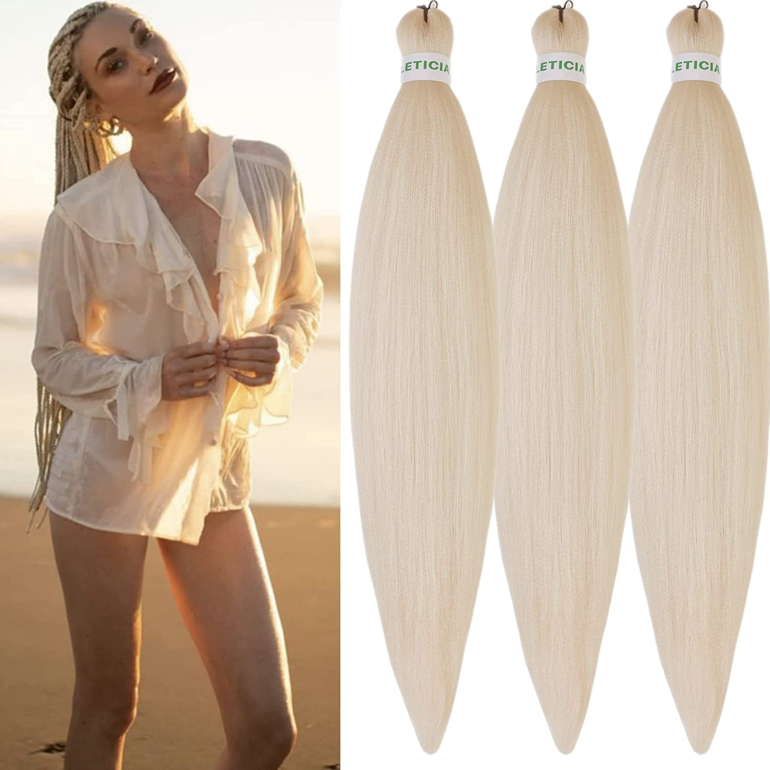 Blonde Braiding Hair Pre Stretched Synthetic Hair [...]