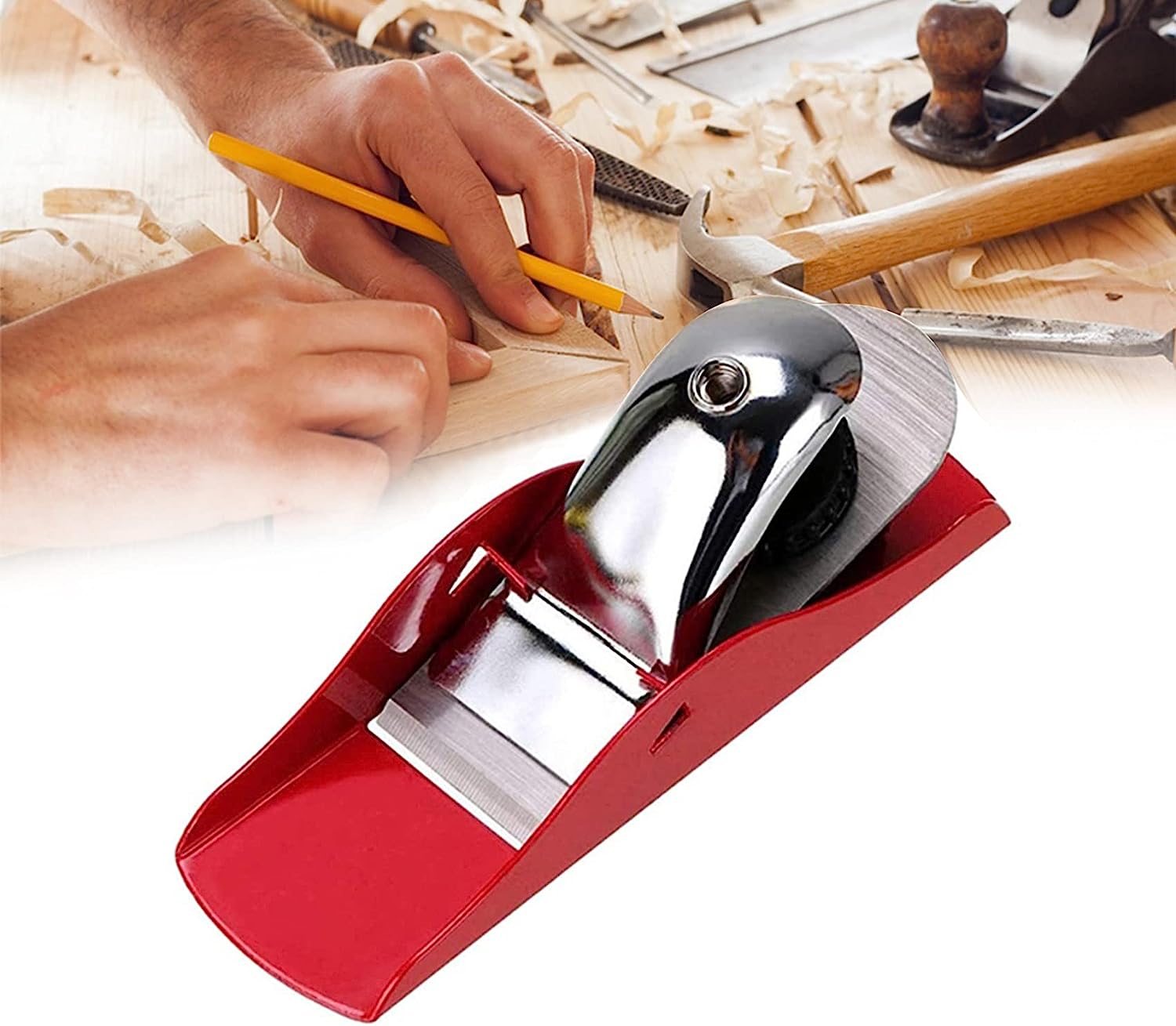 Mini Hand Planer 3-1/2 inch Red Adjustable, used for [...]