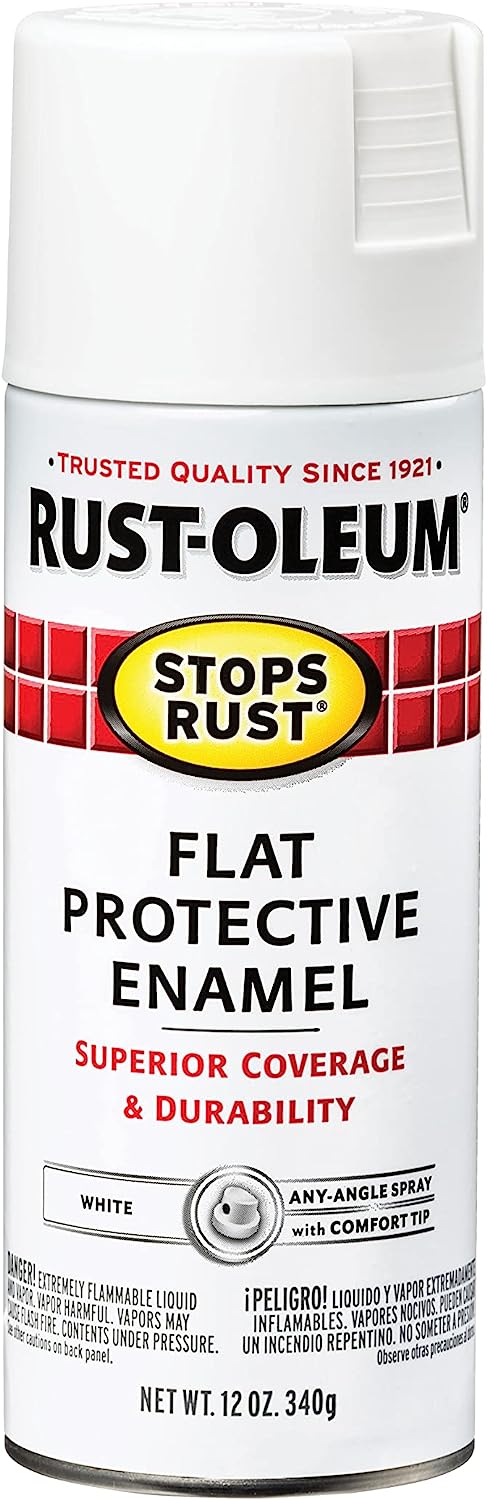 Rust-Oleum 7790830 Stops Rust Spray Paint, 12 oz, Flat White