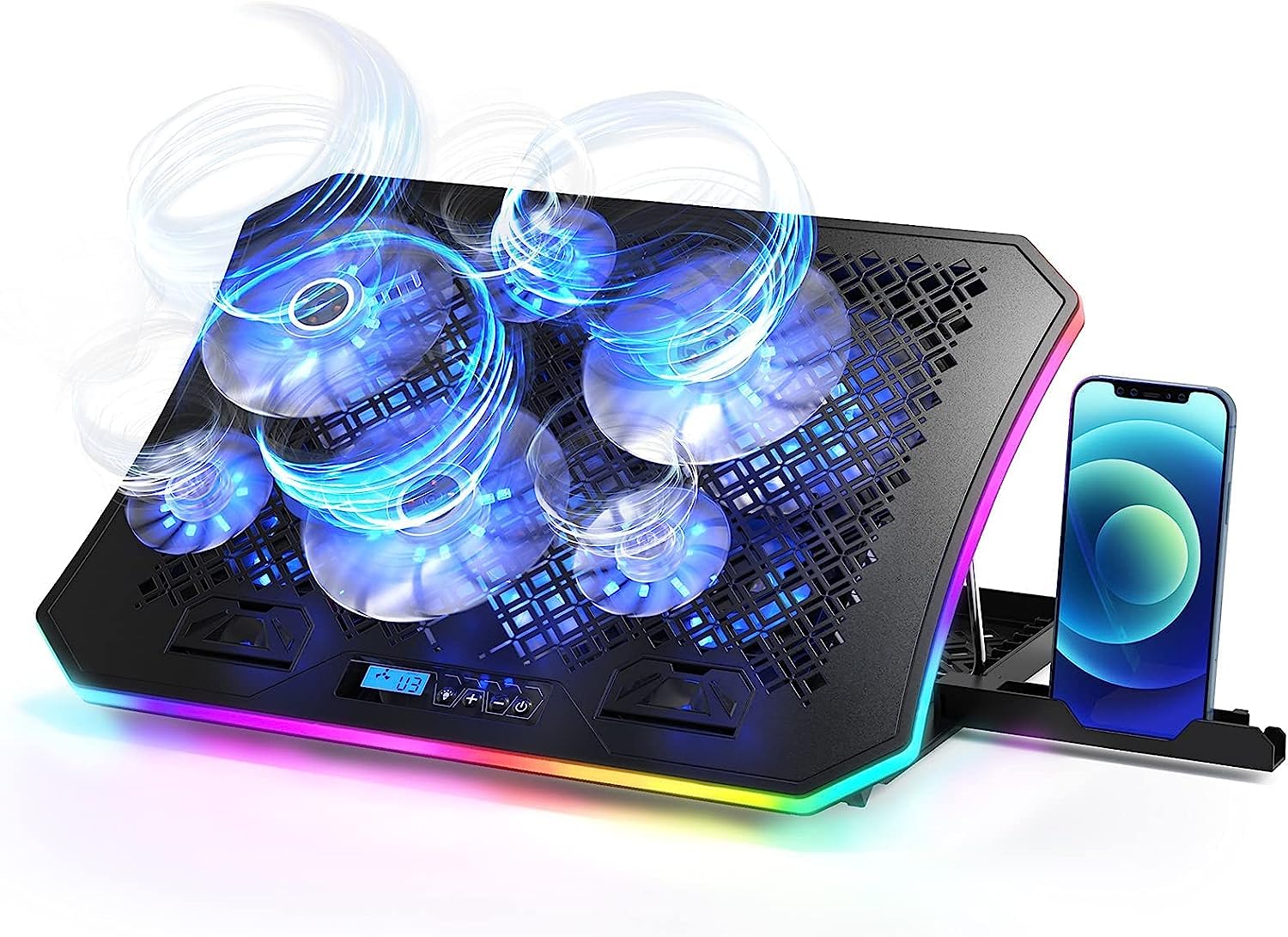 KeiBn Upgarde Laptop Cooling Pad, RGB Lights Laptop [...]
