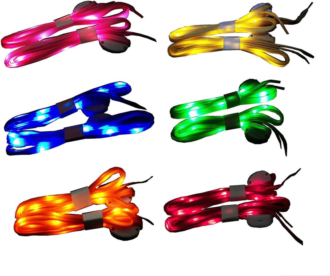JoFAN 6 Pairs Nylon LED Shoelaces Light Up Shoe Laces [...]