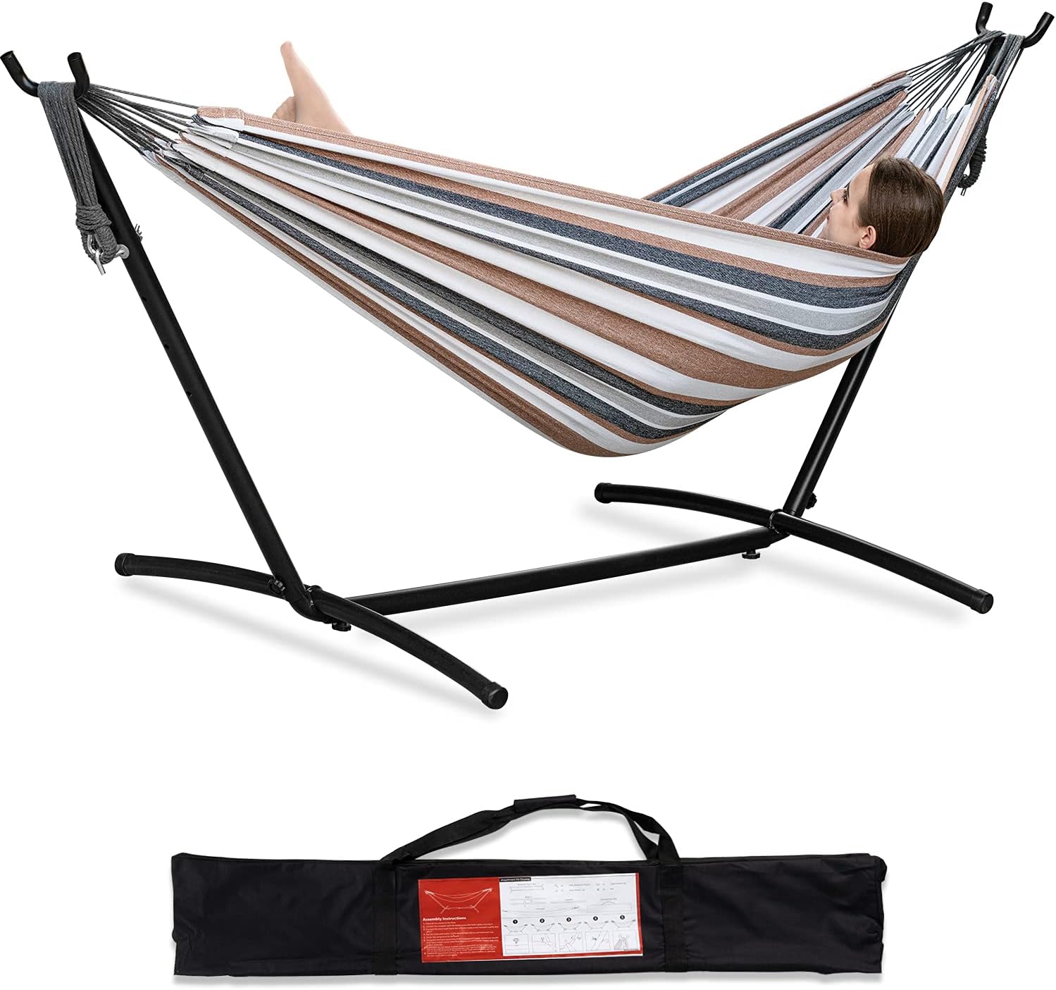 PNAEUT Double Hammock with Space Saving Steel Stand [...]