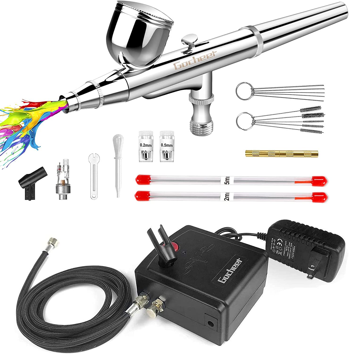 Gocheer Airbrush Kit with Compressor, Dual Action Mini [...]