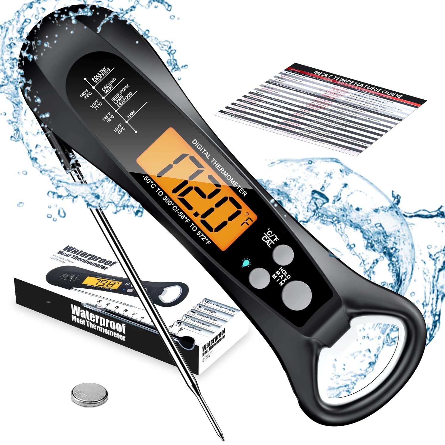 Instant Read Meat Thermometer for Cooking, Fast & [...]