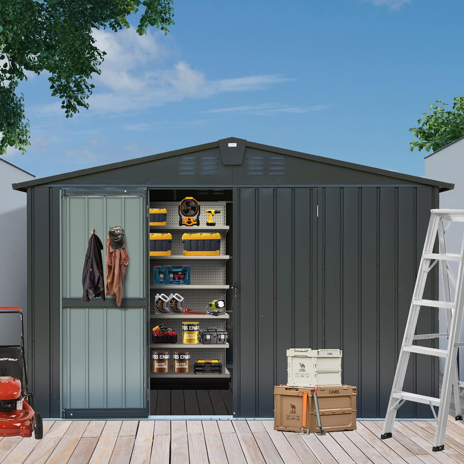 Domi Outdoor Storage Shed 10x8 FT, Metal Tool Sheds [...]