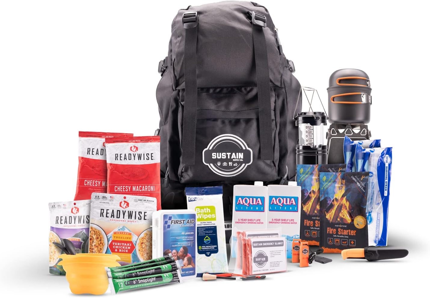 Sustain Supply Emergency Survival Kit & Backpack, 2 [...]