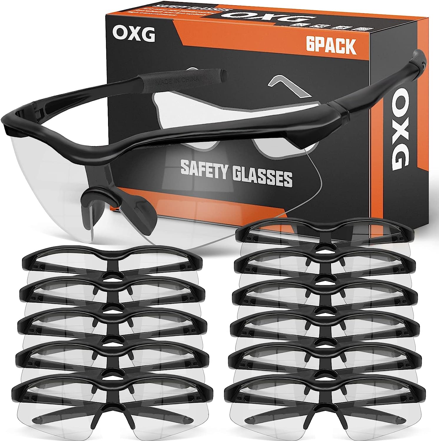 OXG 12 Pack Safety Glasses, ANSI Z87.1 Impact [...]