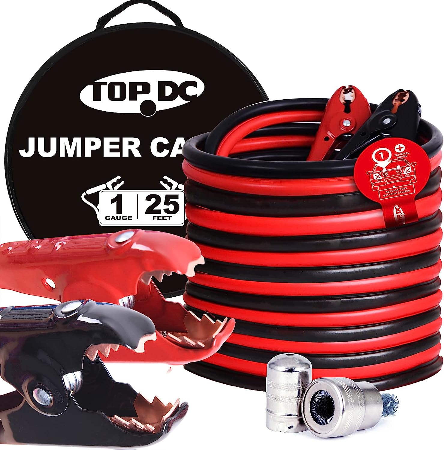 TOPDC 1 Gauge 25 Feet Jumper Cables with UL-Listed [...]