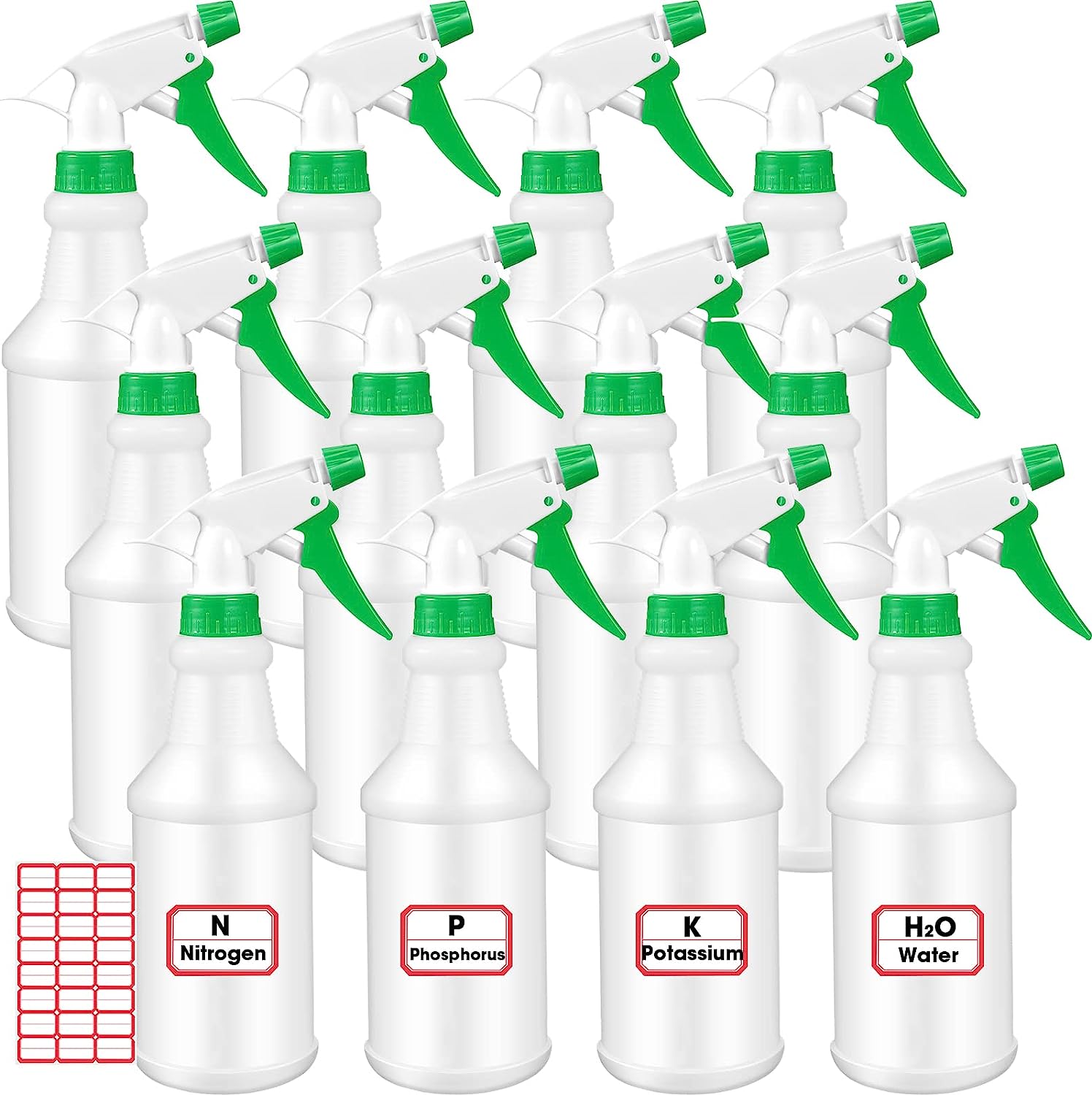 Gerrii 12 Pack 24 Oz Plastic Spray Bottle for Cleaning [...]