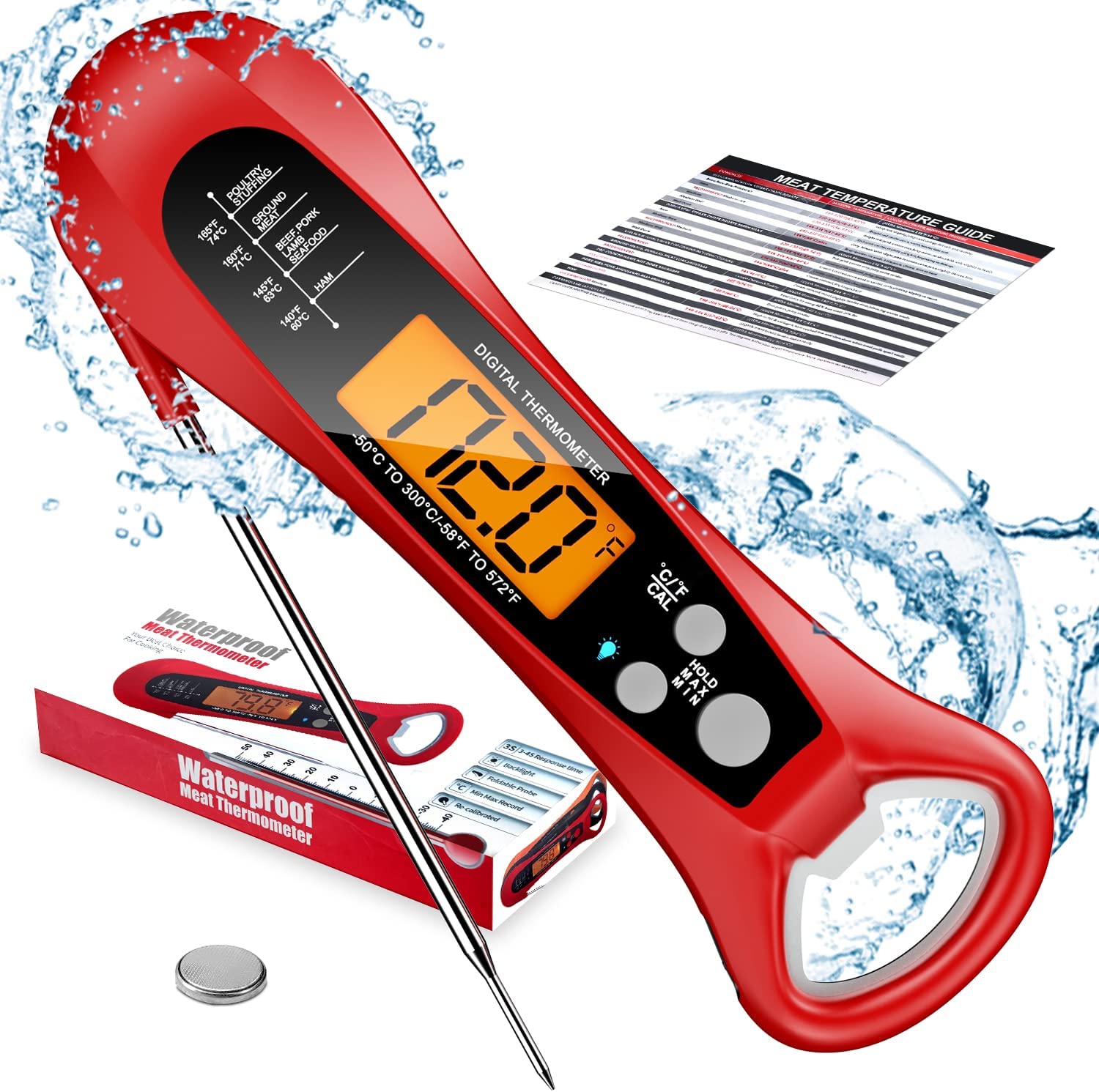 Instant Read Meat Thermometer for Cooking, Fast & [...]