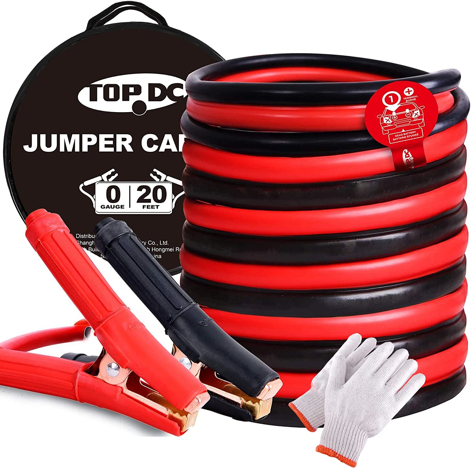 TOPDC 0 Gauge 20 Feet Jumper Cables for Car, SUV and [...]