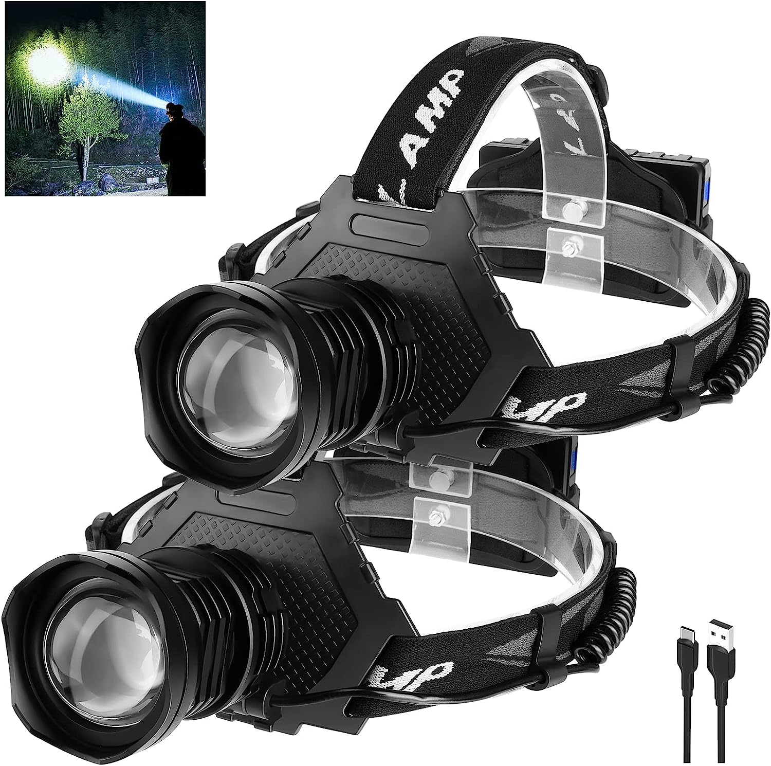 Led Rechargeable Headlamp, 100000 Lumens Head Lamps [...]