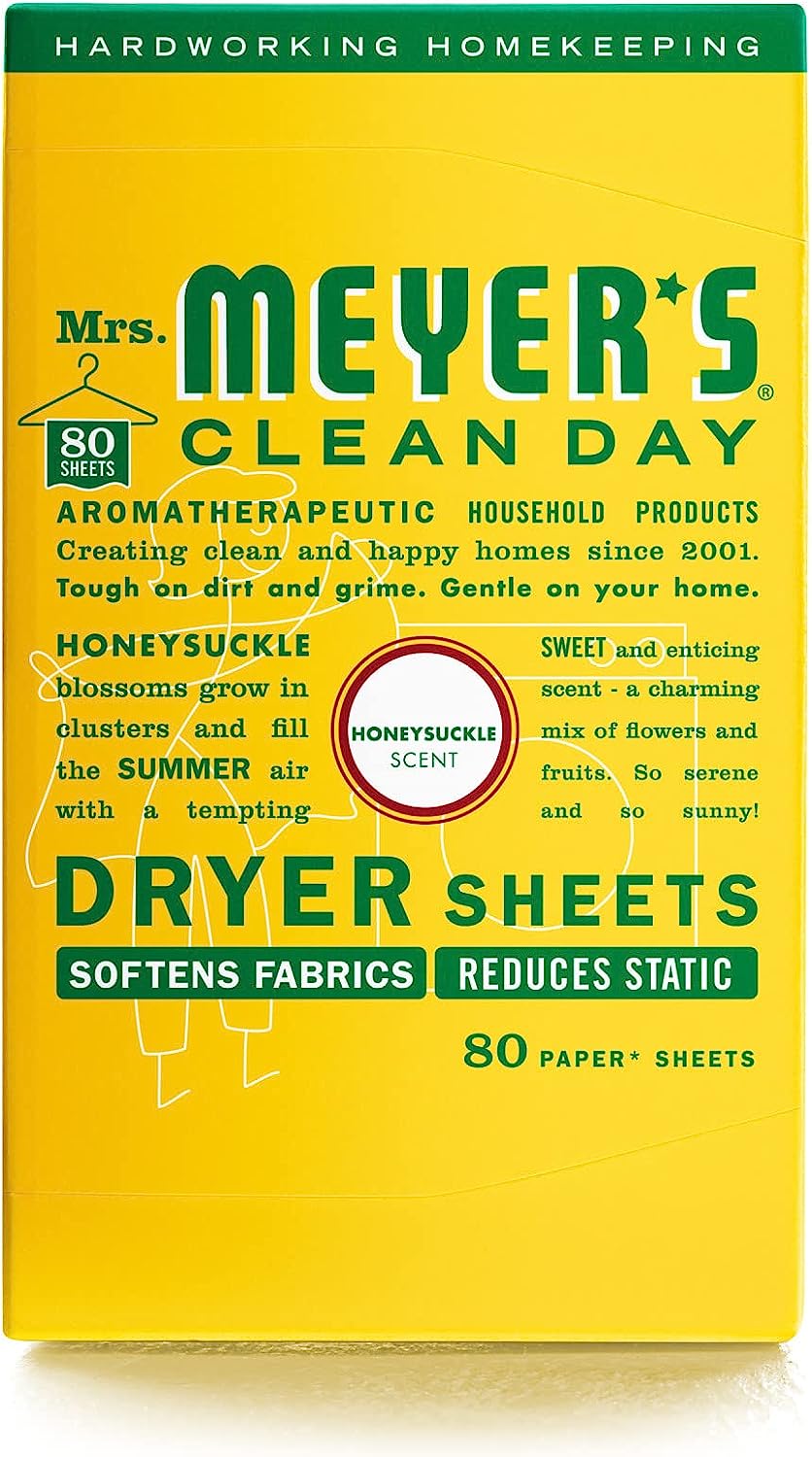 Mrs. Meyer's Dryer Sheets, Fabric Softener, Reduces [...]