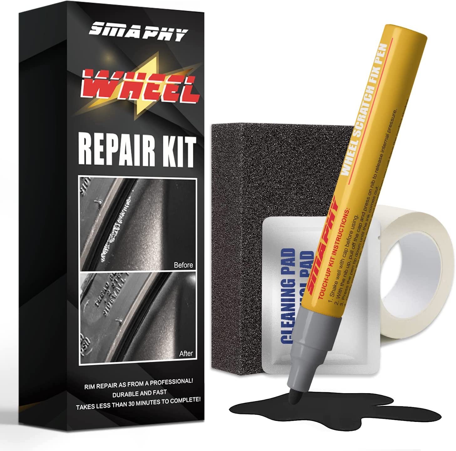 Wheel Repair Kit, Black Rim Touch Up Paint, Rim Paint [...]