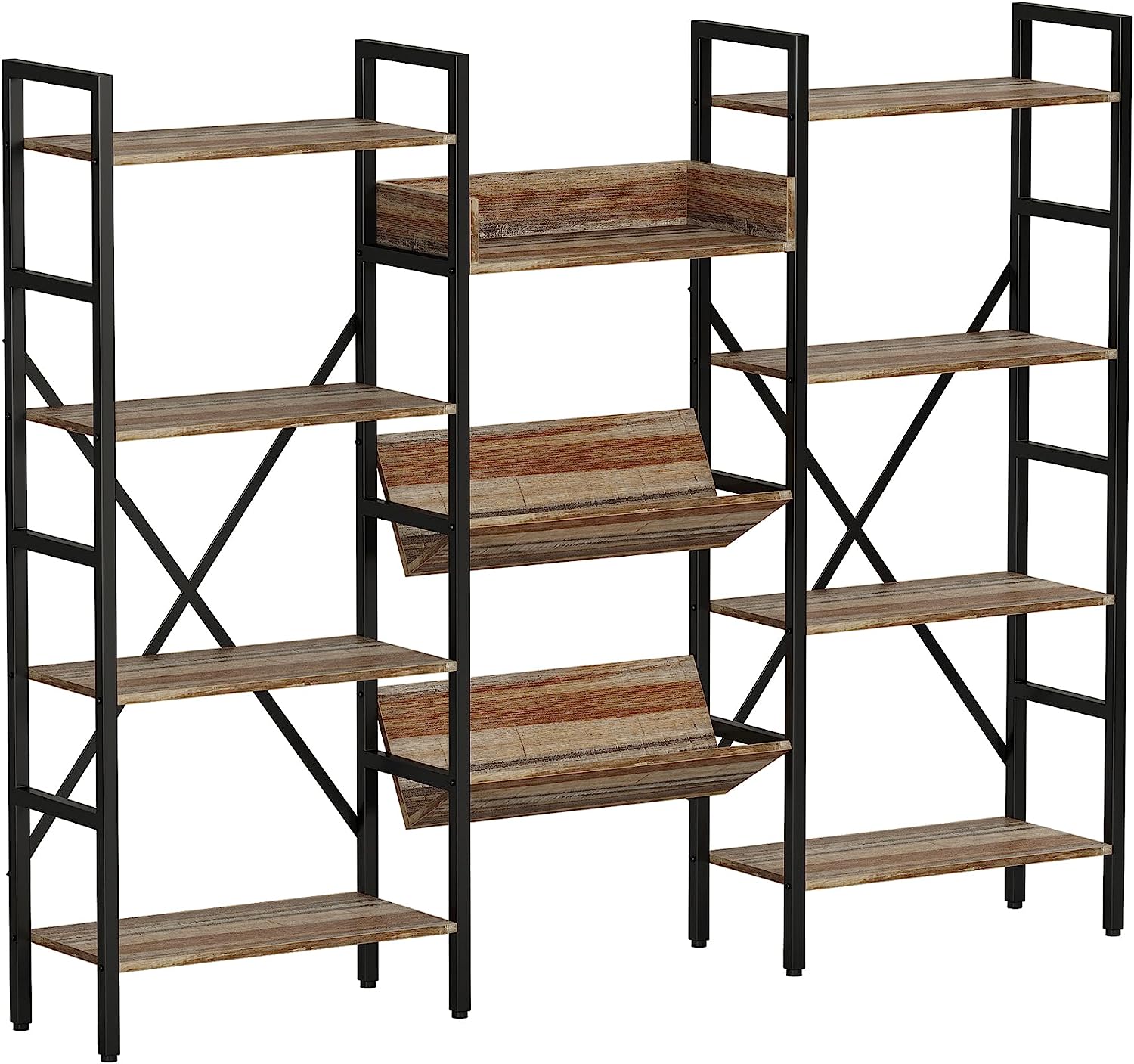IRONCK Bookcases and Bookshelves Triple Wide 4 Tiers [...]