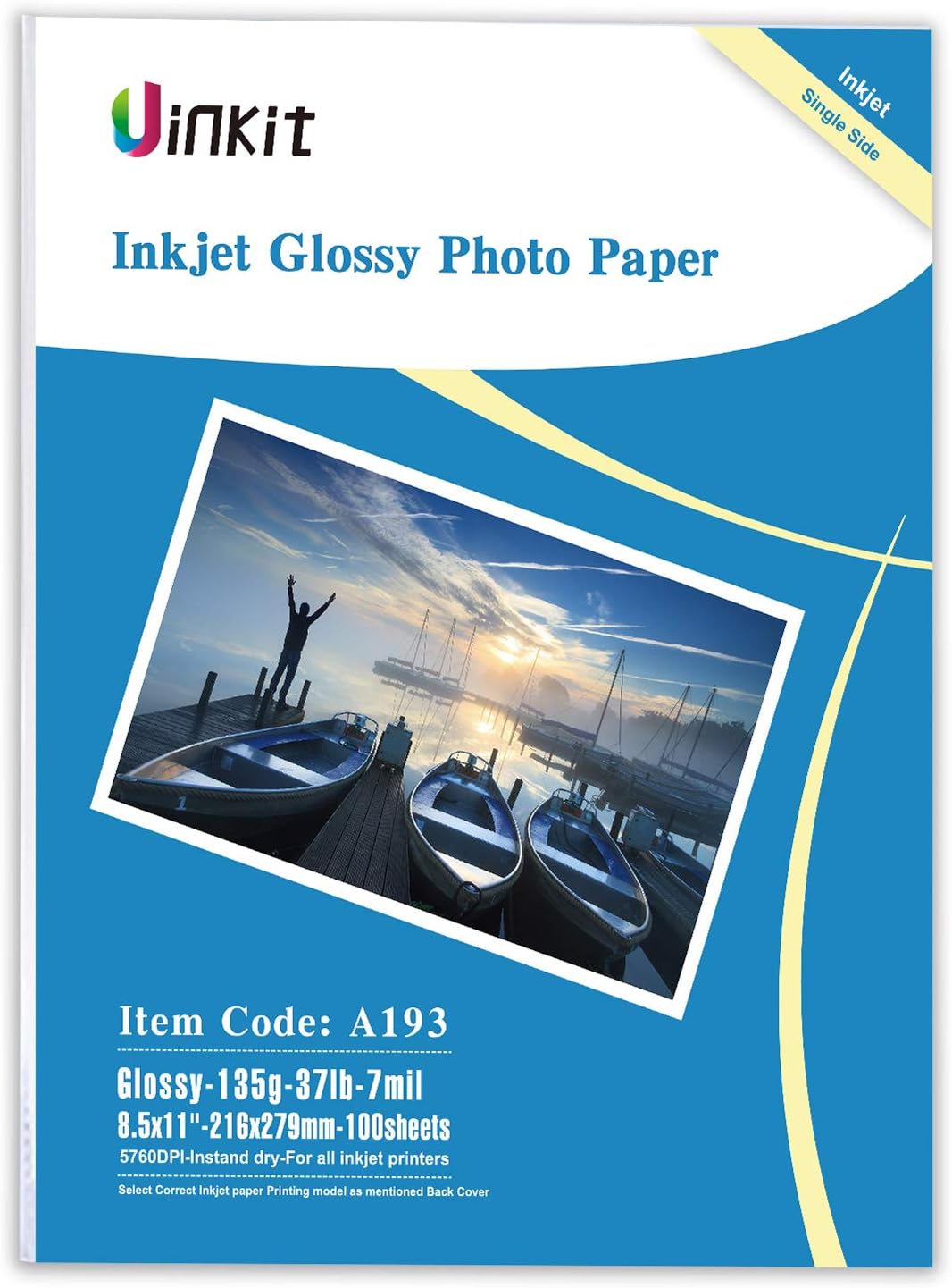 Uinkit 36lb Thin Flyer Paper Glossy 8.5x11 Inkjet 100 [...]