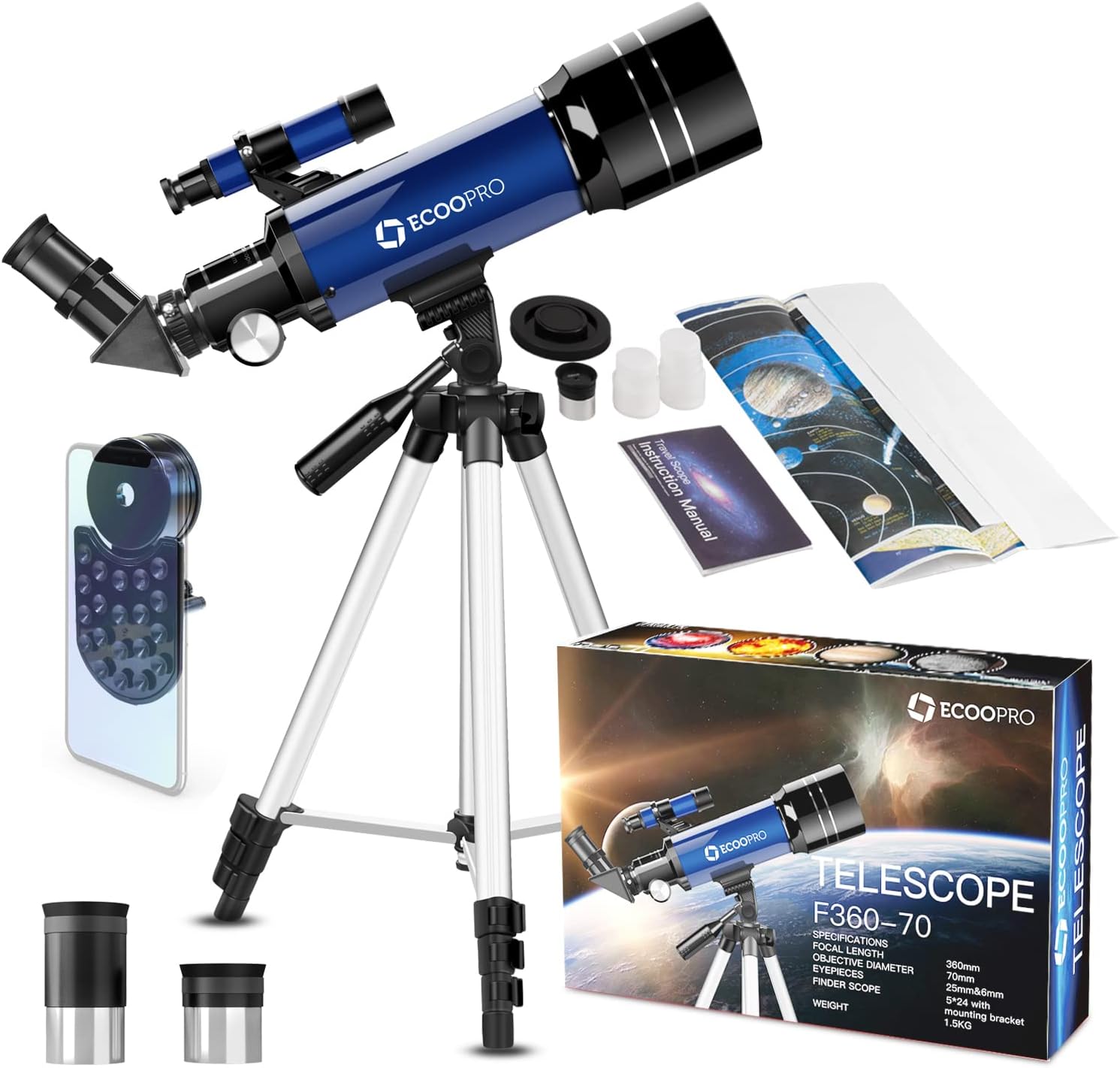 Telescope for Kids Beginners Adults, 70mm Astronomy [...]