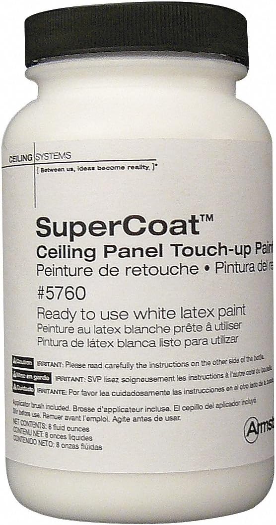 Ceiling Tile Touch-up Paint, Latex, White, 8 oz.