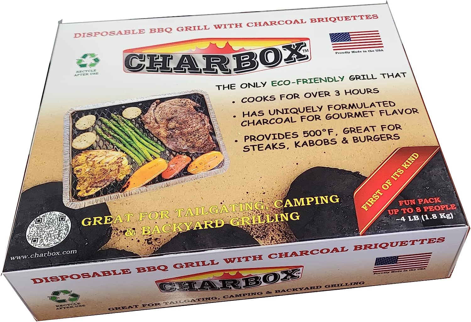 CHARBOX, Fun Pack (1-4 People) Disposable BBQ Charcoal [...]