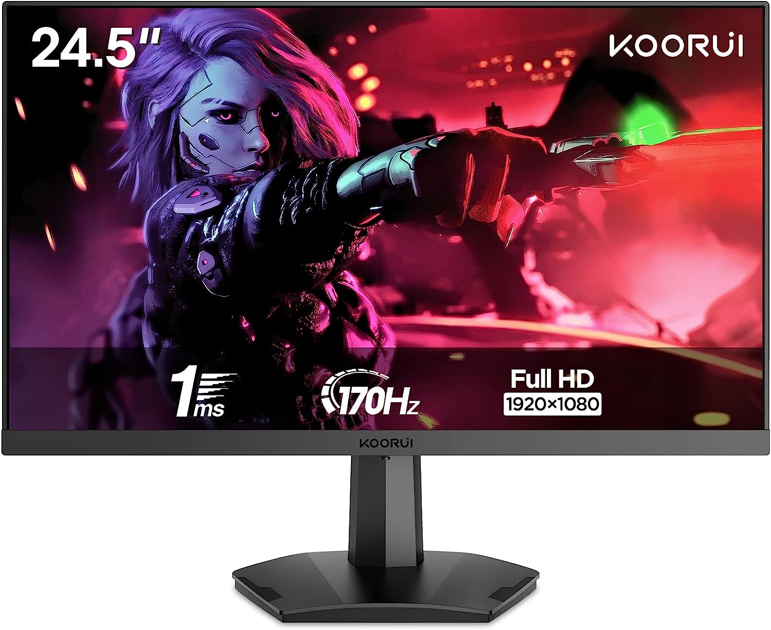 KOORUI 24.5 inch Gaming Monitor, FHD 1080P 144Hz/170Hz [...]