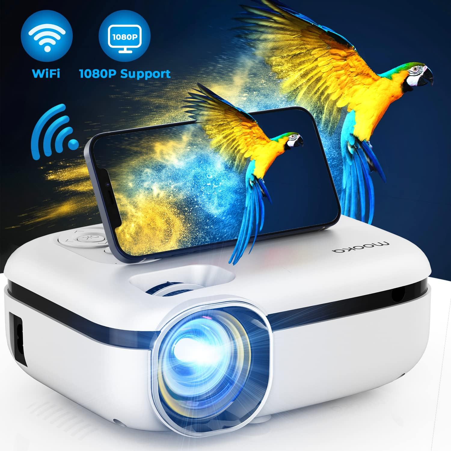 Portable Movie Projector, WiFi Outdoor Projector with [...]