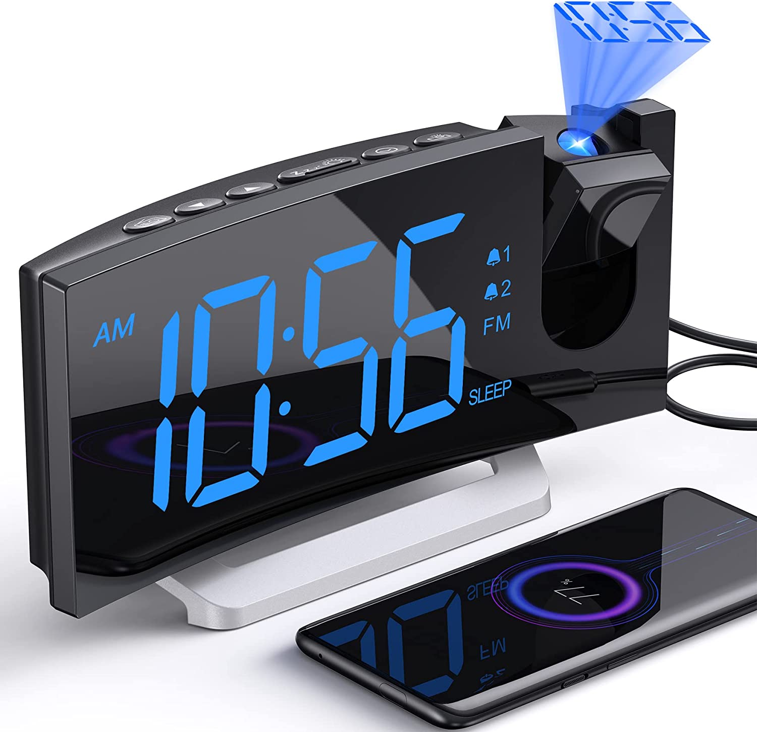 Alarm Clocks for Bedrooms, Multifunctional Clock with [...]