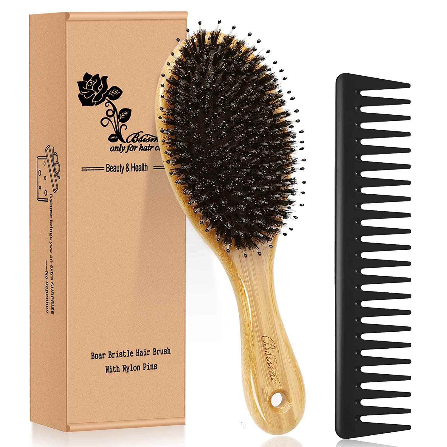 Hair Brush Comb Set Boar Bristle Hairbrush for Curly [...]