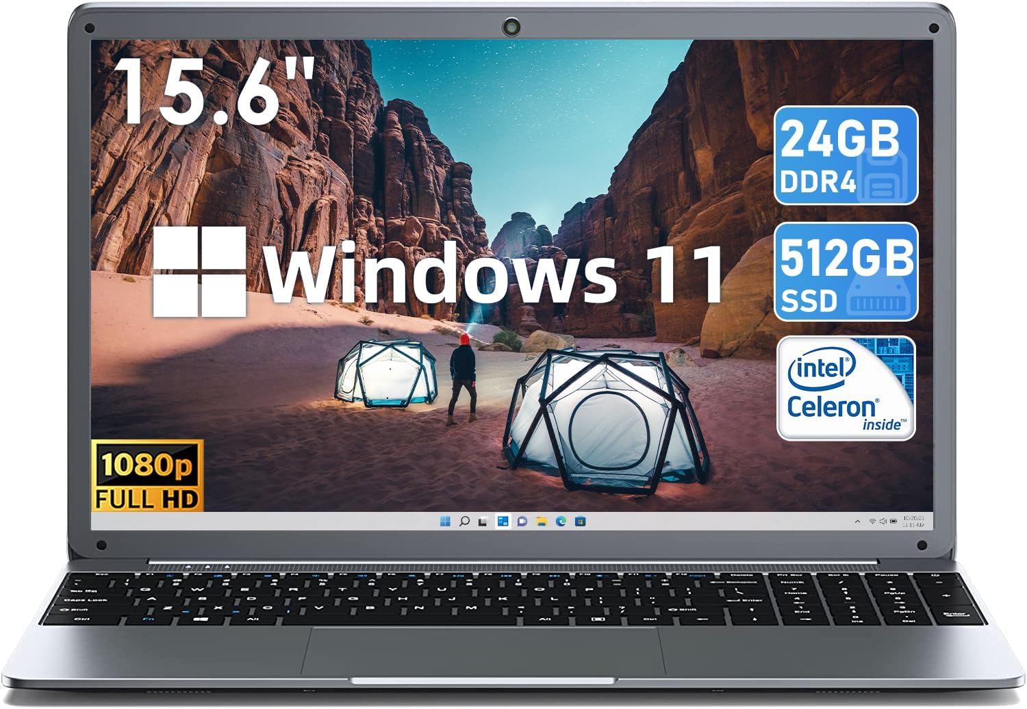 SGIN Windows 11 15.6 Inch Laptop, 24GB DDR4 512GB SSD [...]
