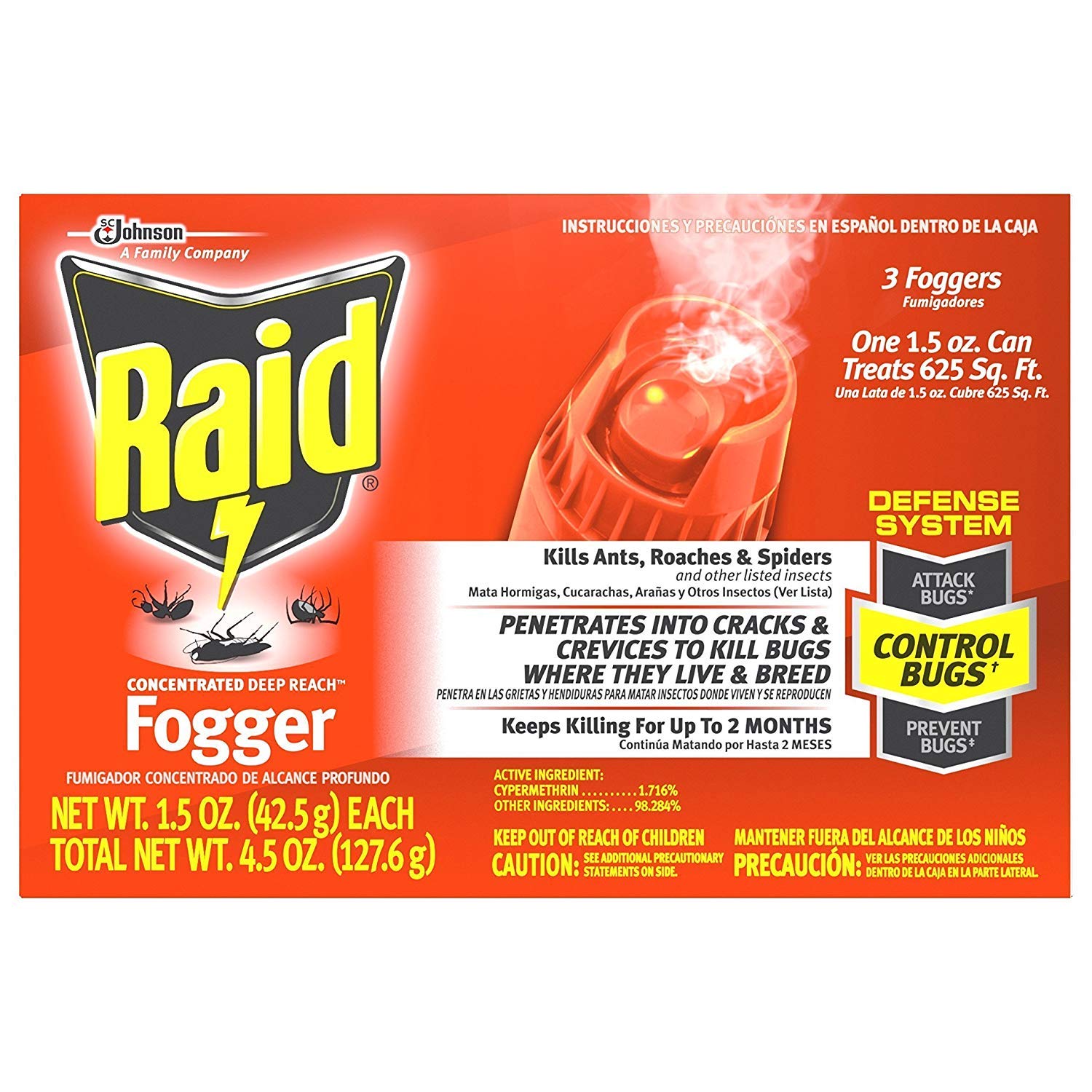 Raid Concentrated Deep Reach Fogger (Pack - 1)