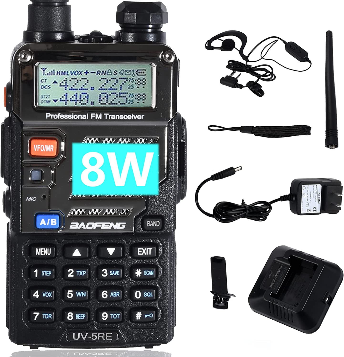 BaoFeng UV-5RE 8W Ham Radio,UHF VHF Radio Dual Band [...]