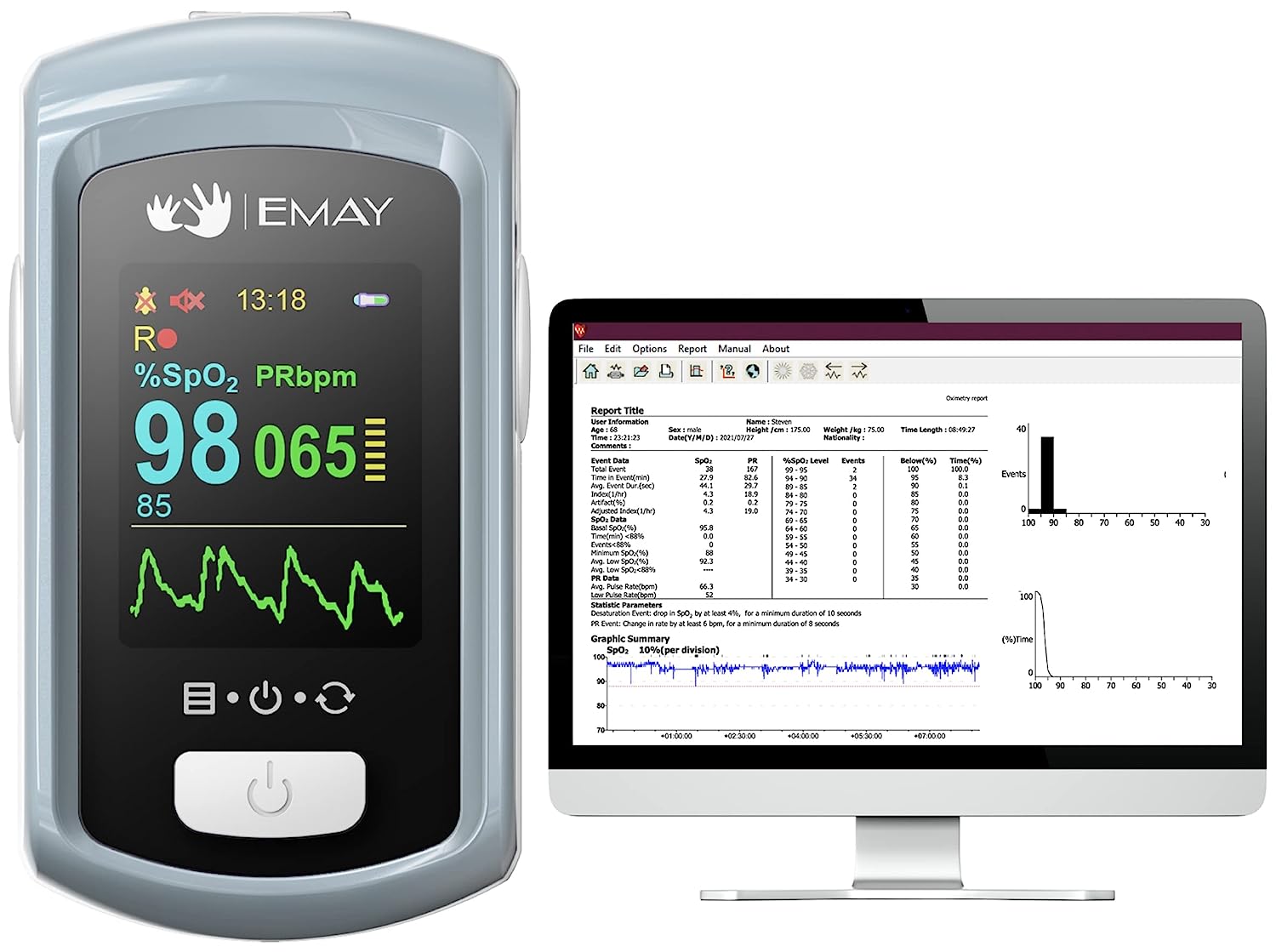 EMAY Sleep Oxygen Monitor with PC Software & App | [...]