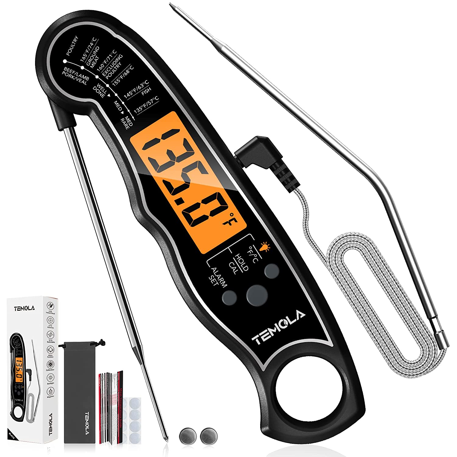 TEMOLA Meat Thermometer, Instant Read Food Thermometer [...]
