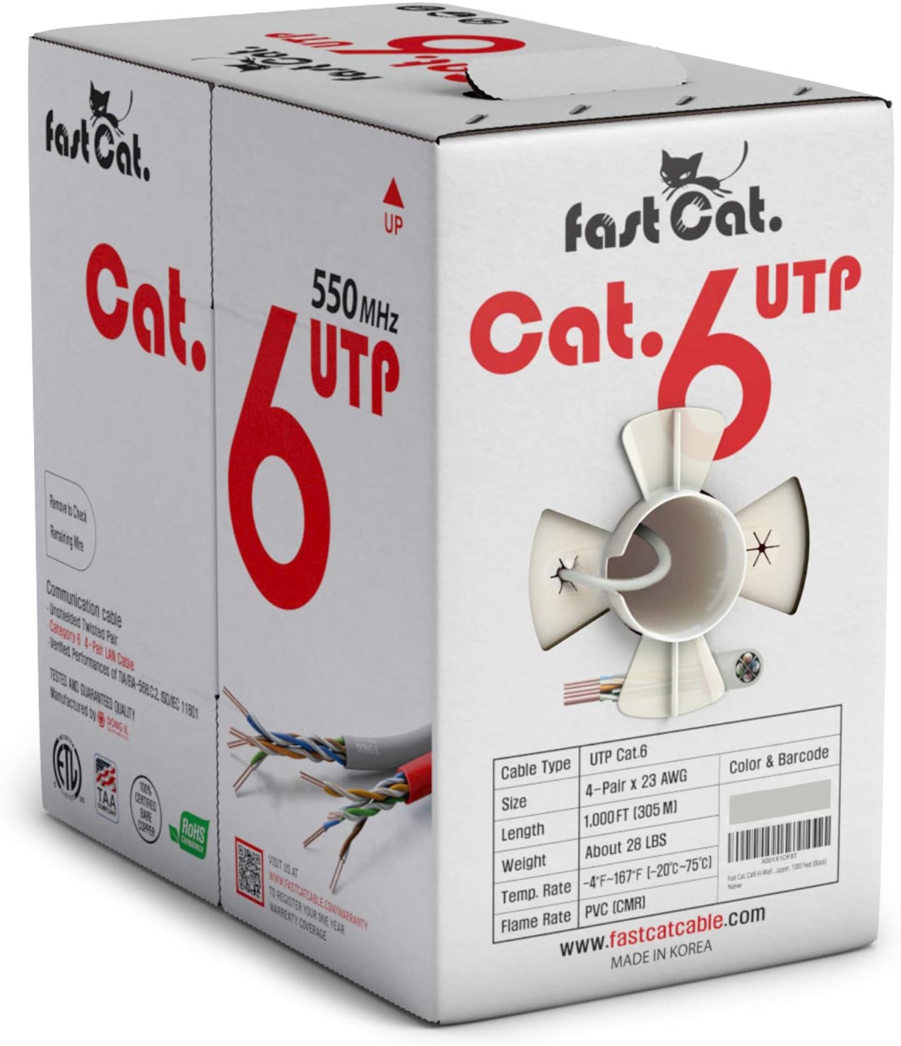 fast Cat. Cat6 Ethernet Cable 1000ft - 23 AWG, CMR, [...]