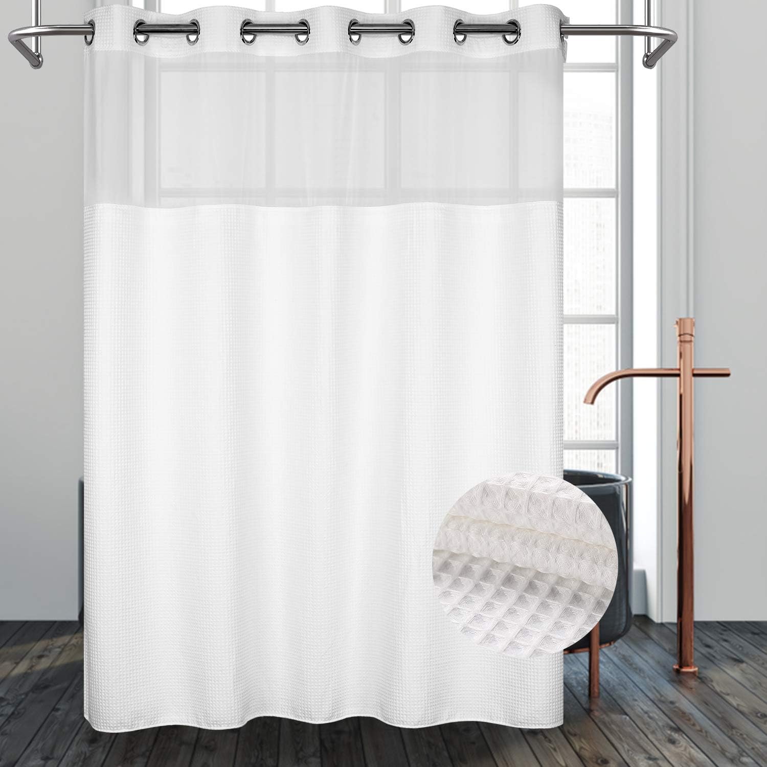 River Dream White Fabric Shower Curtain Set, Cotton [...]