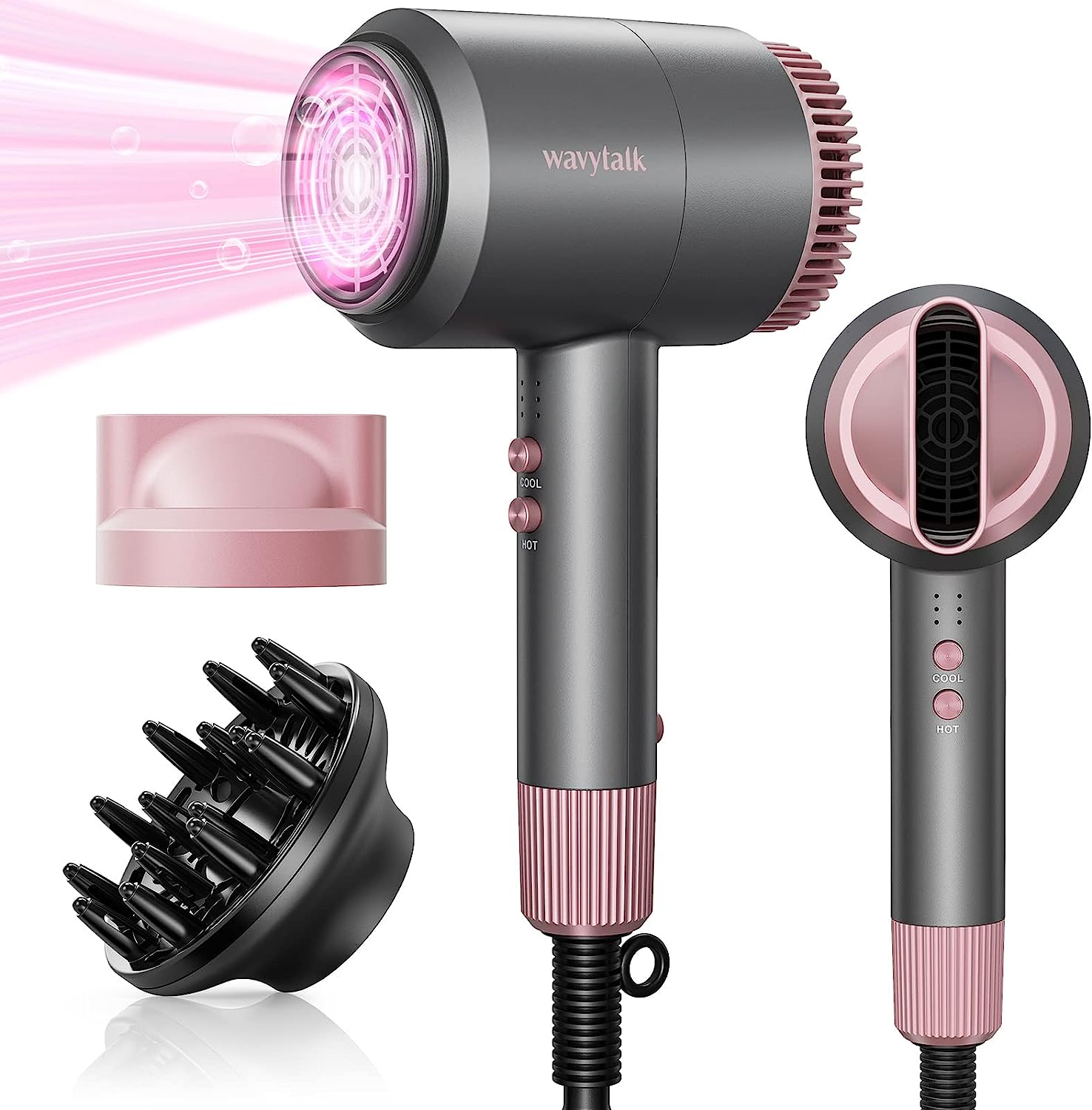 Wavytalk Hair Dryer with Diffuser, Ceramic Ionic Blow [...]