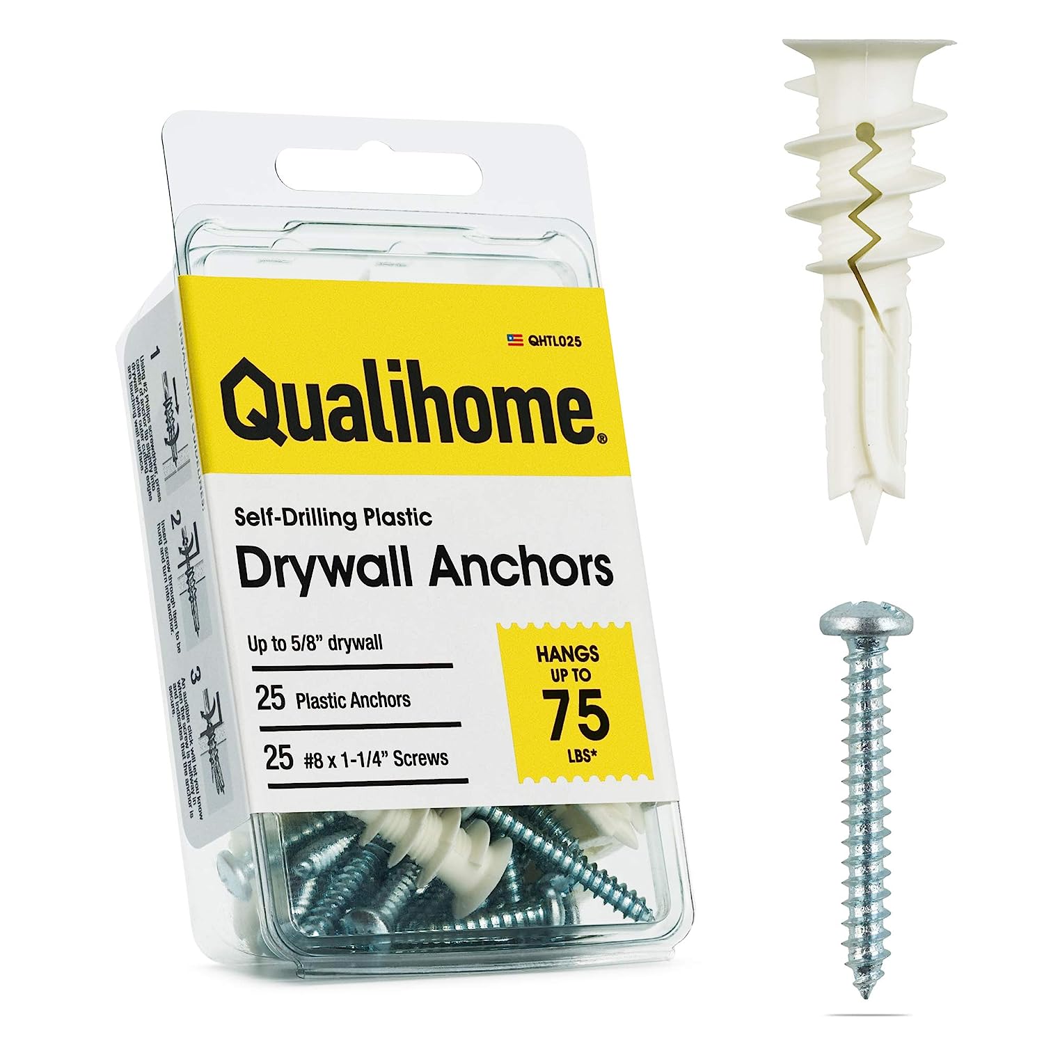 #8 Self Drilling Drywall Plastic Anchors with Screws - [...]