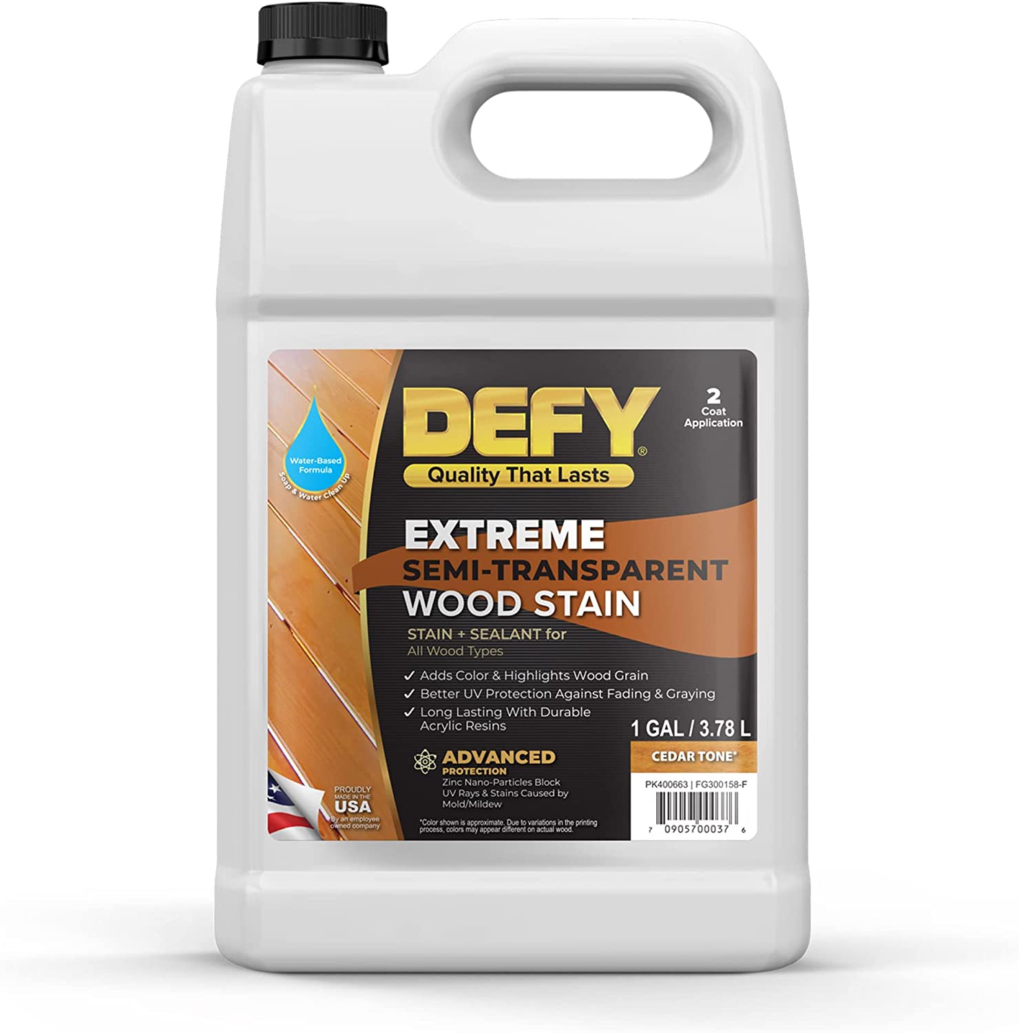 Defy Extreme Wood Stain 1-Gallon (Cedar Tone)