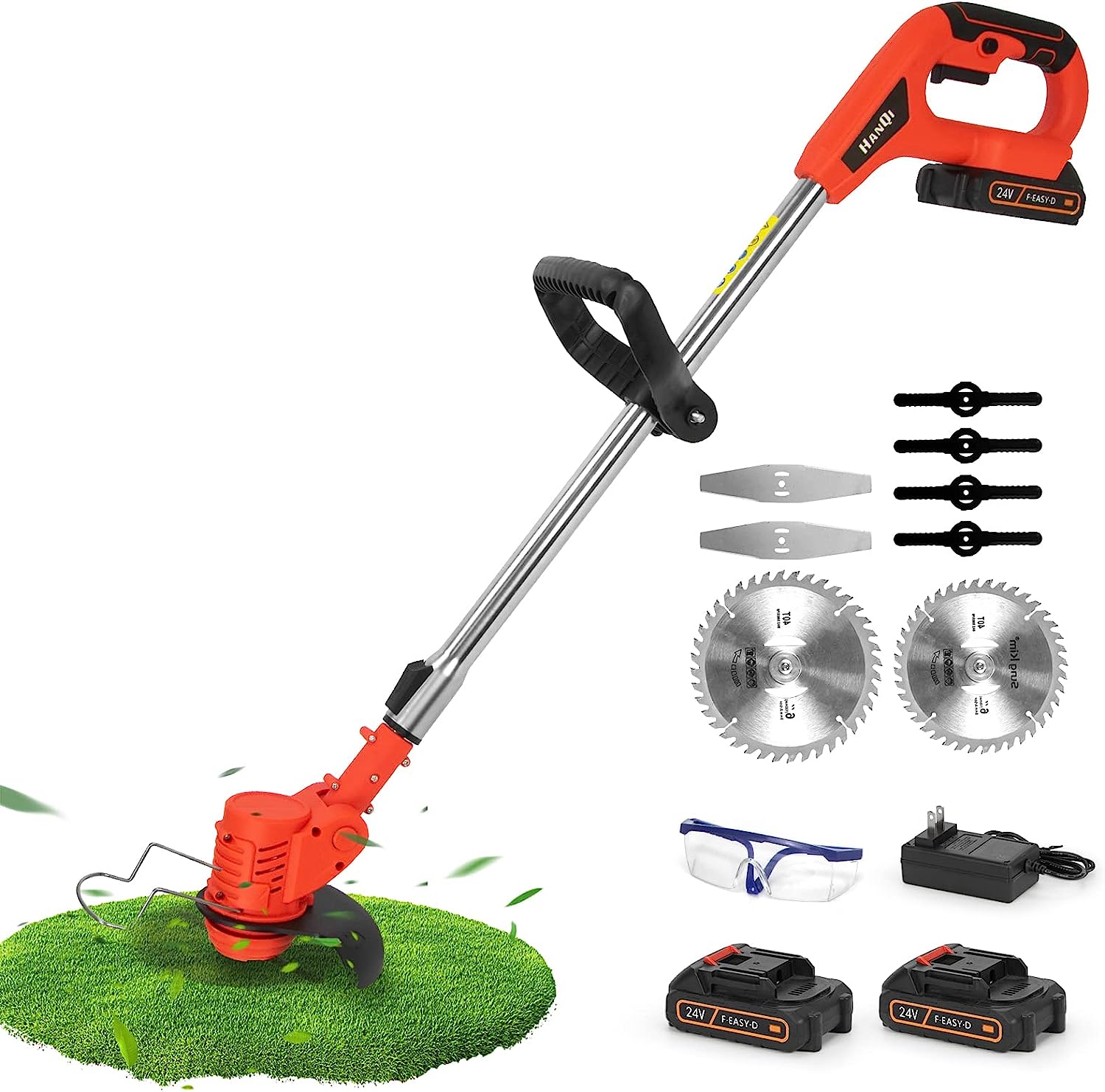 Electric Cordless Weed Wacker,24V 2Ah Battery Powered [...]