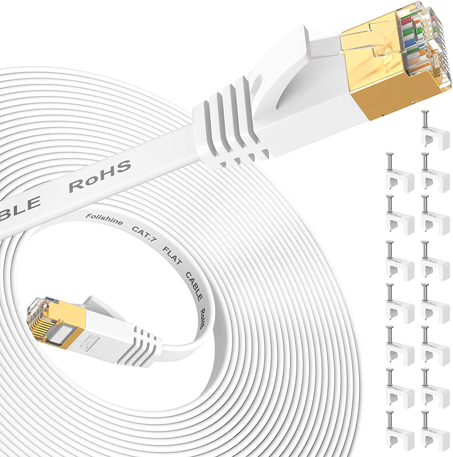 Folishine Ethernet Cable 25 ft, Supports Cat 8/ Cat 7 [...]