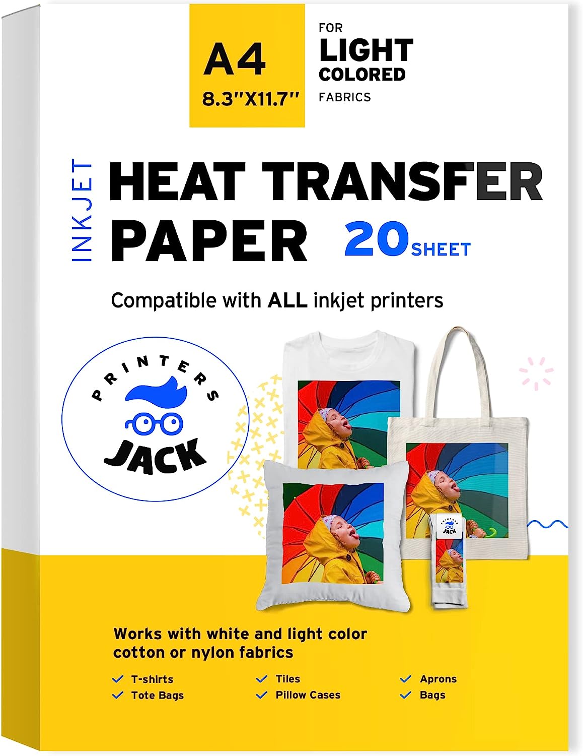 Printers Jack Iron-On Heat Transfer Paper for White [...]