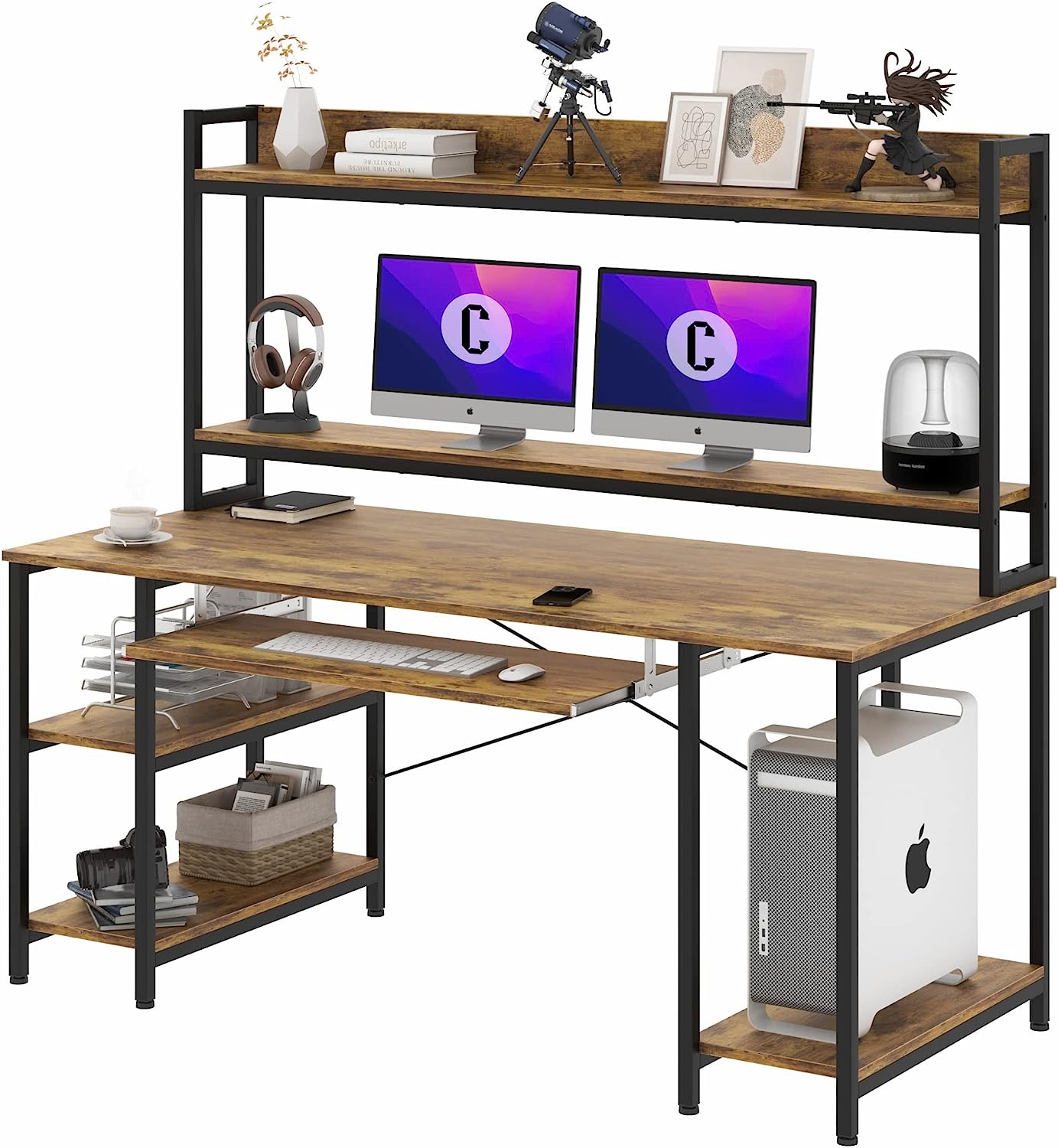55 INCH Computer Desk with Keyboard Tray, Industrial [...]