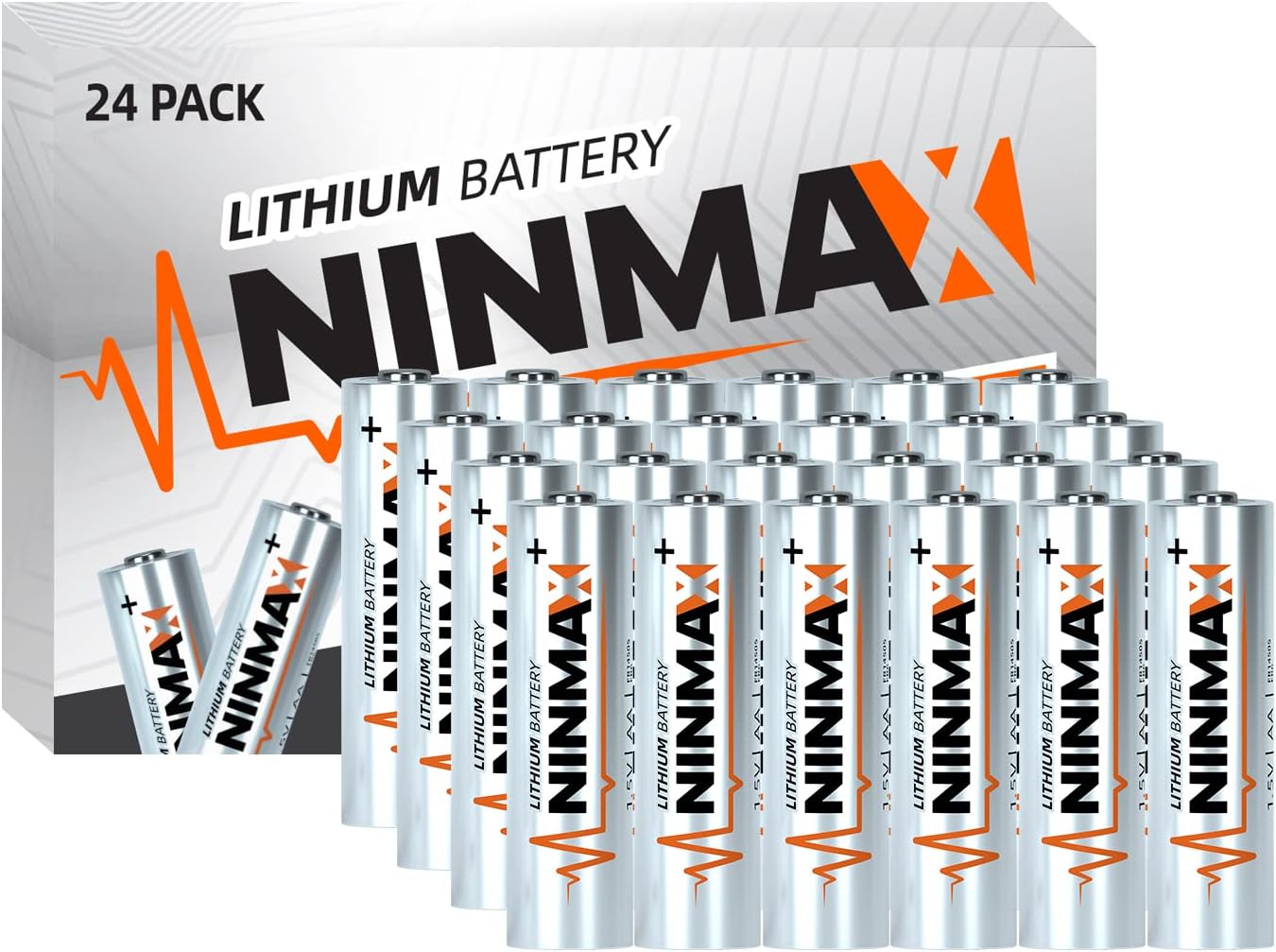 NINMAX Lithium AA Batteries 3500mAh, 24 Pack 1.5V [...]
