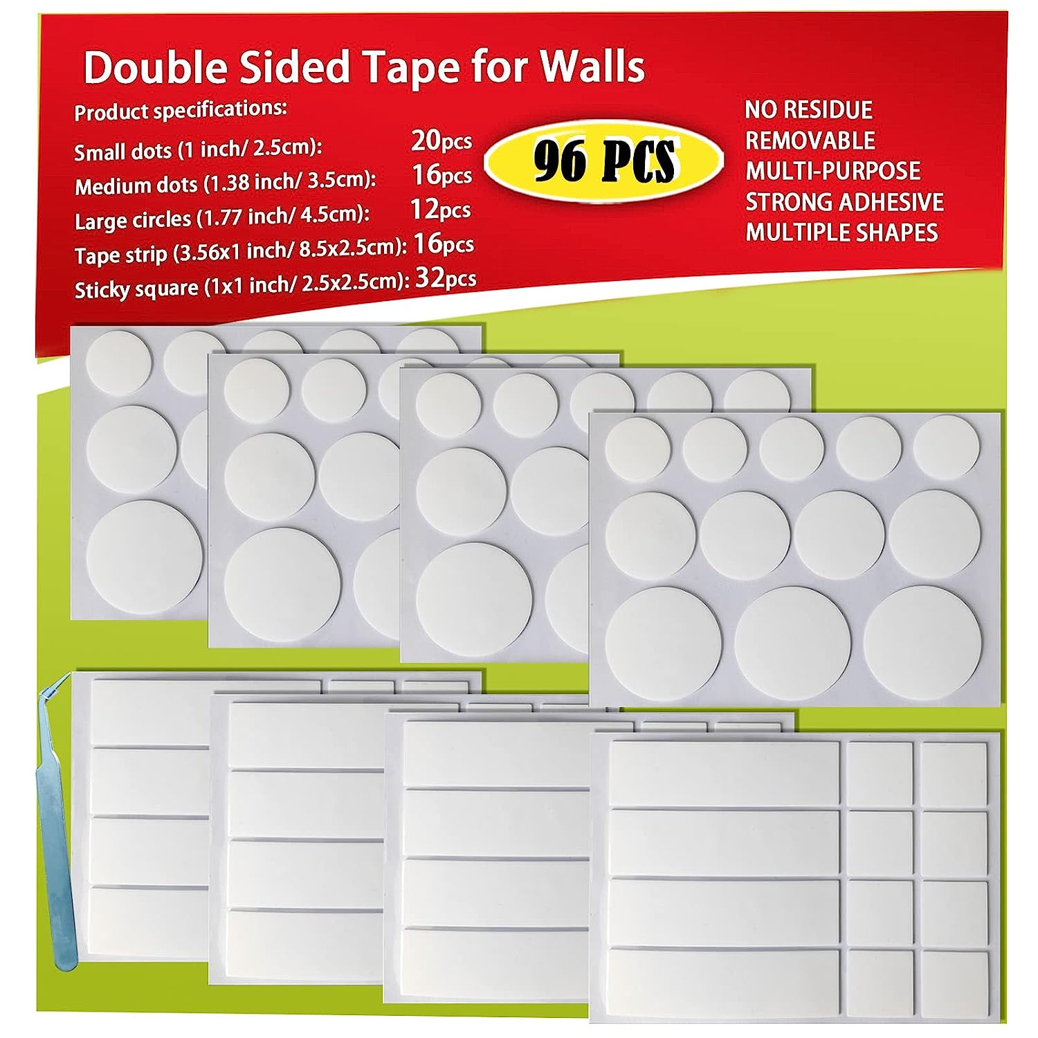 Birllaid Double Sided Tape for Walls, Picture Hanging [...]