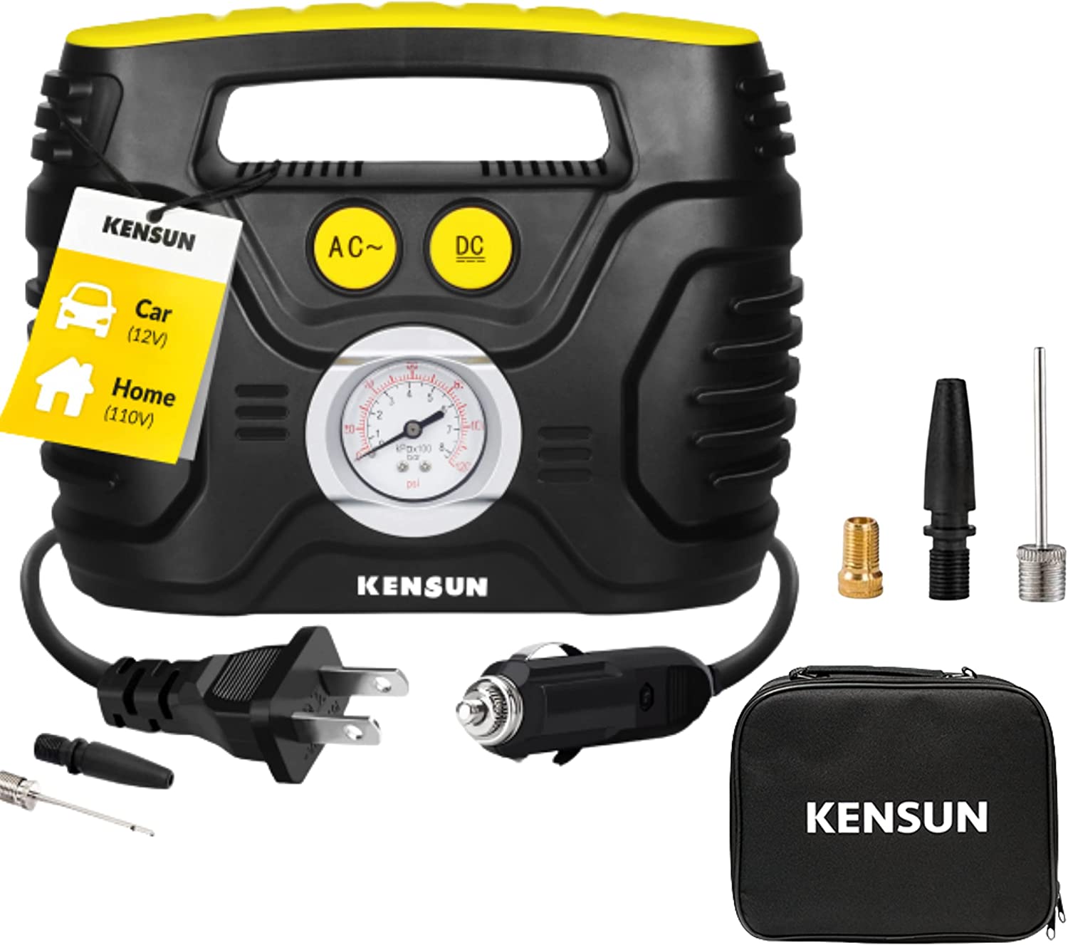 Kensun Portable Air Compressor Pump for Car 12V DC and [...]