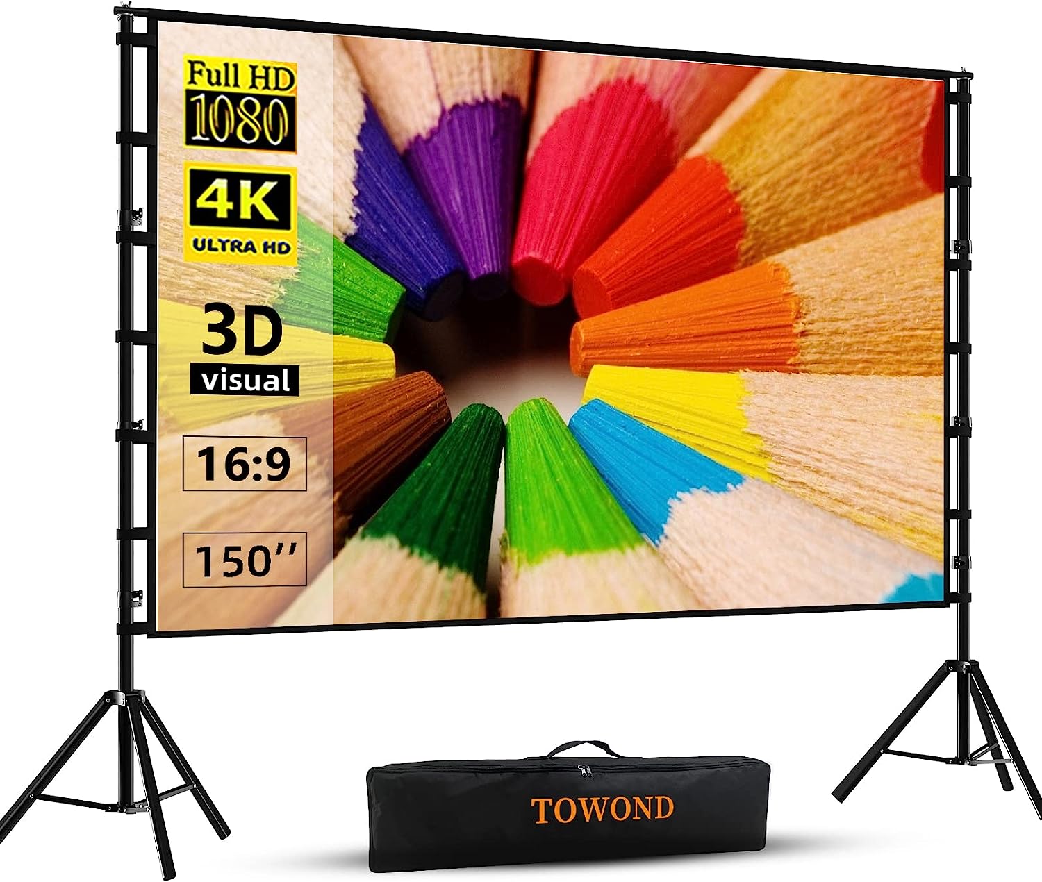 Projector Screen and Stand,Towond 150 inch Indoor [...]