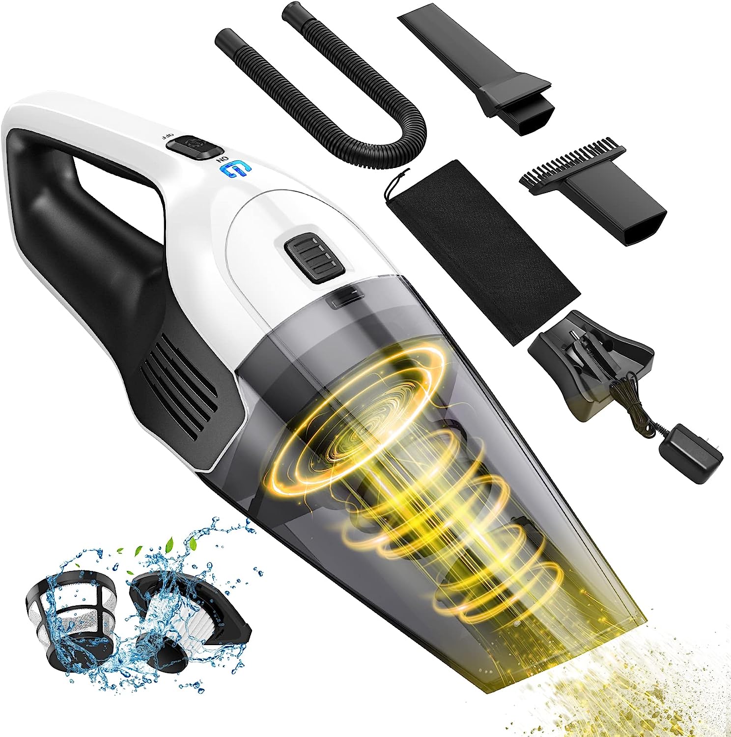 Hand Vacuum Cordless, Rechargeable 8.5KPa Powerful [...]