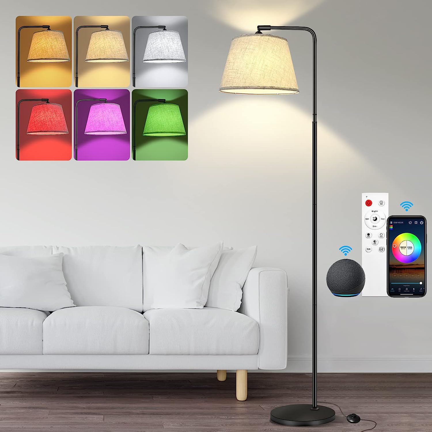 Floor Lamp for Living Room Modern Smart Standing Lamp [...]