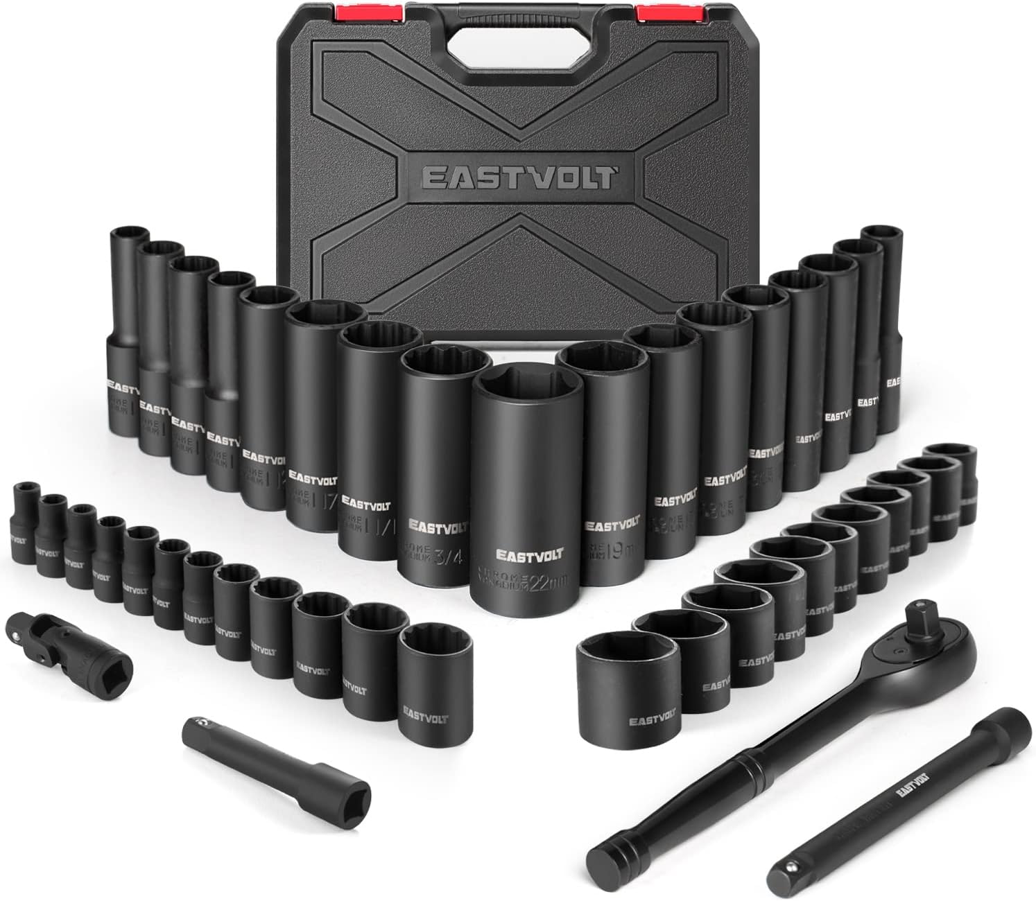 Eastvolt Mechanic Tool Kits, Drive Socket Set, 46 [...]