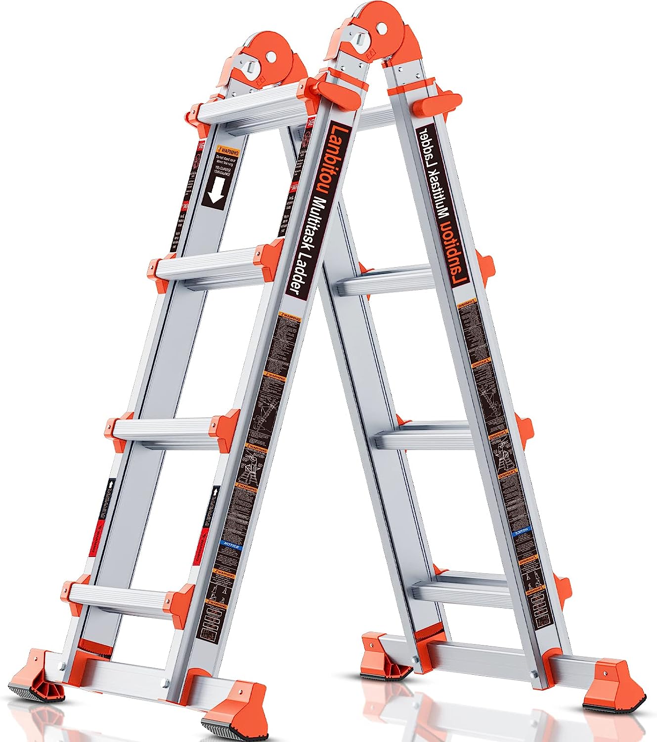 LANBITOU Ladder, A Frame 4 Step Ladder Extension, 14 [...]