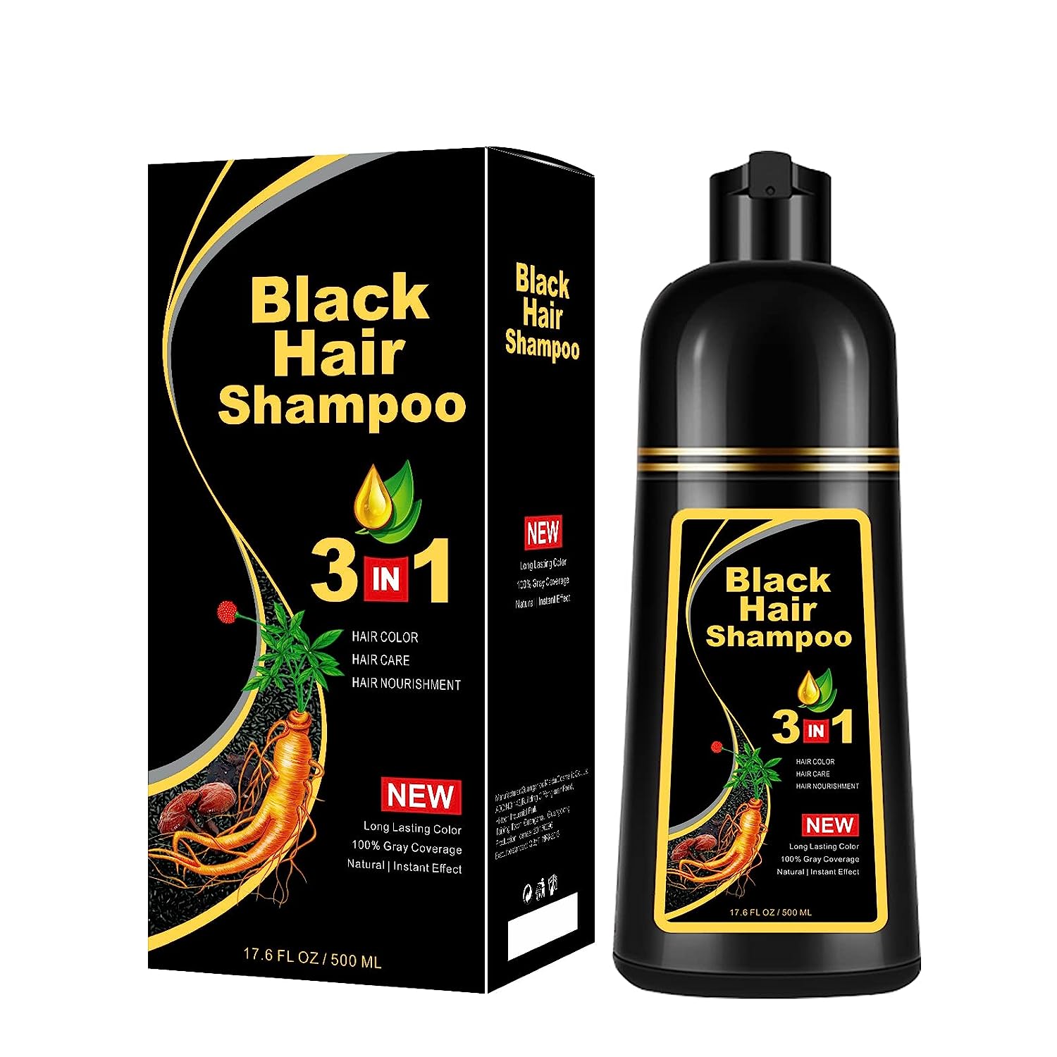 Natural Black Hair Shampoo 500ml, 3- IN-1 Herbal Black [...]